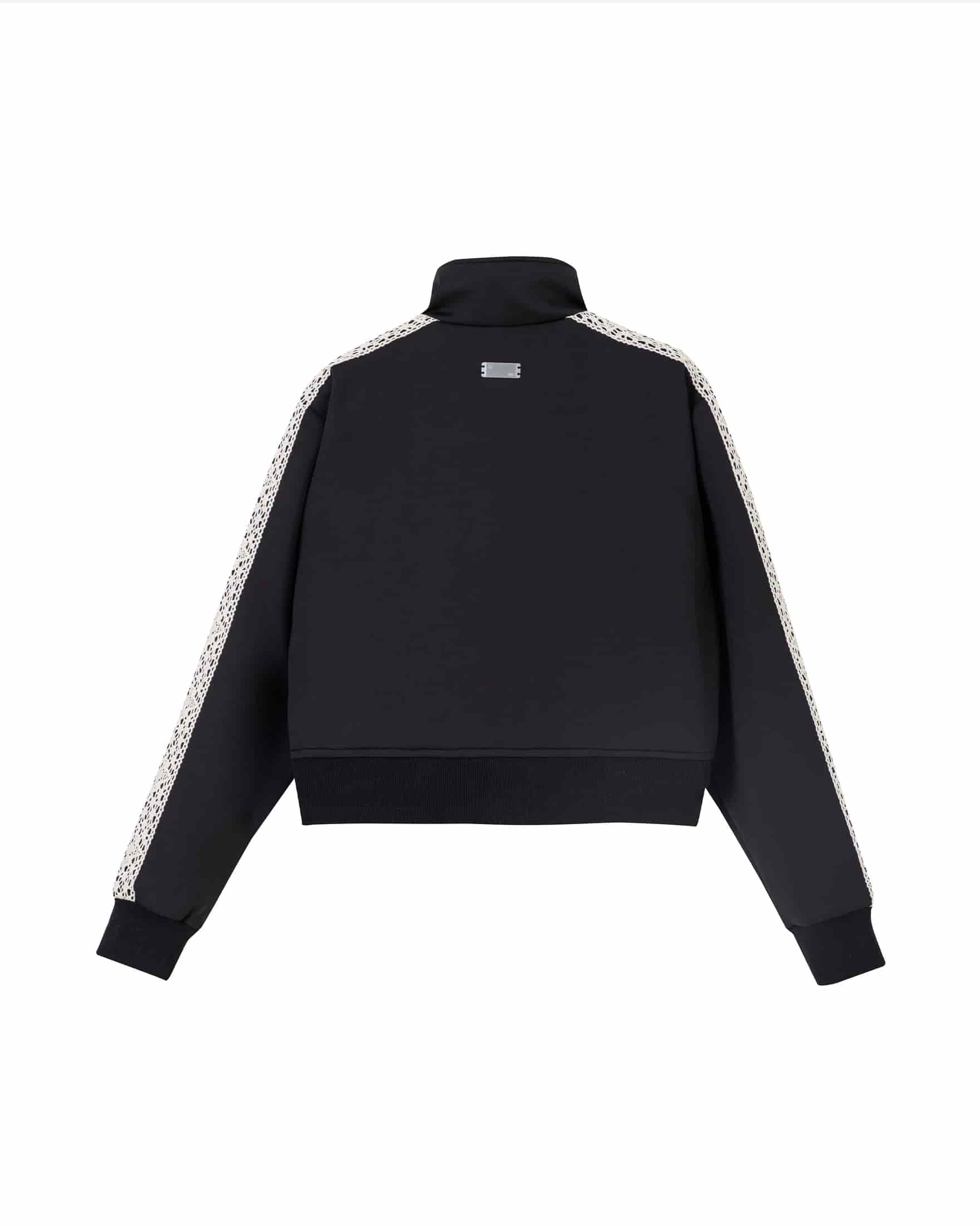 W Basics Undgld Lace-panel Track Jacket Black - miniatura 3