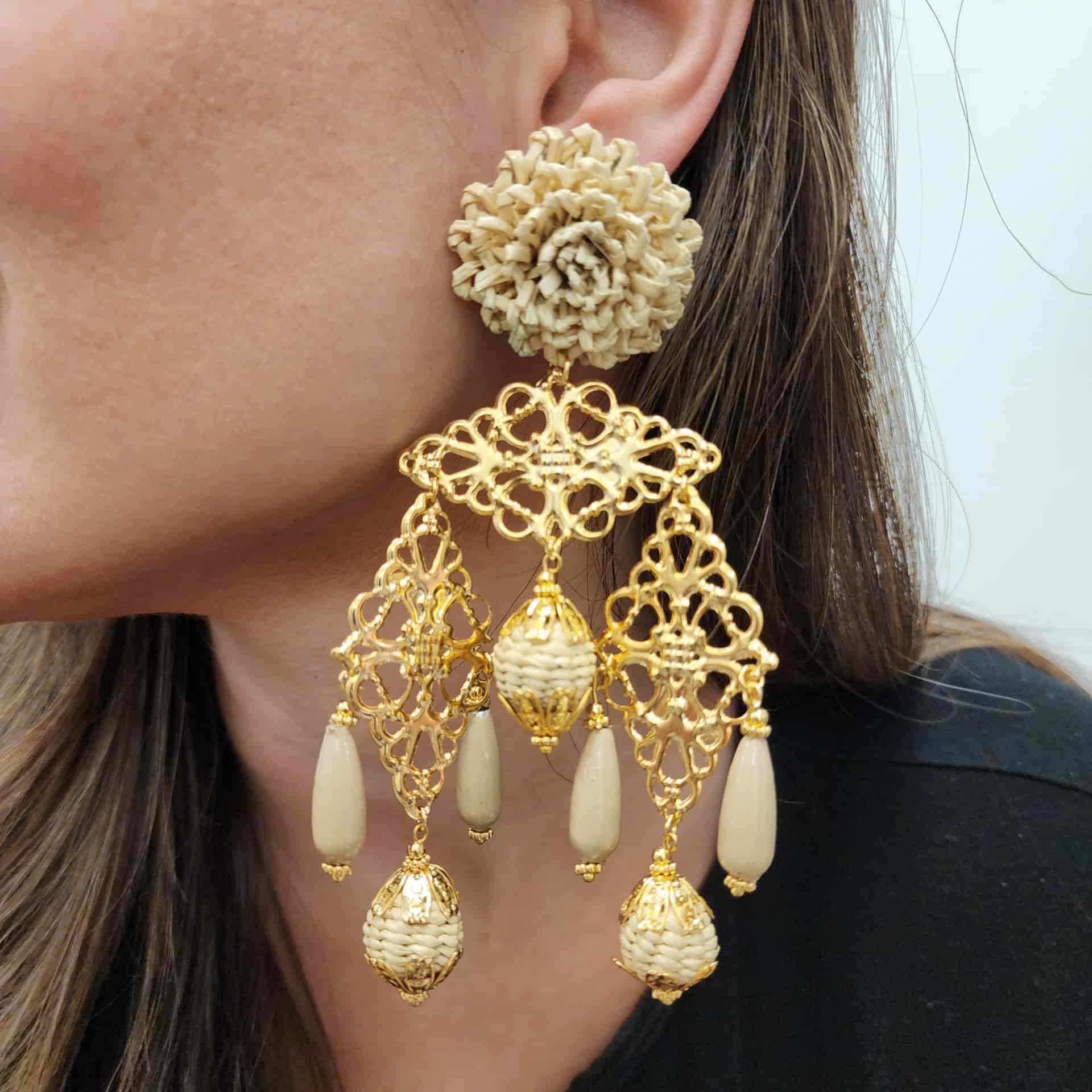 Flower & Gold Earrings - miniatura 4