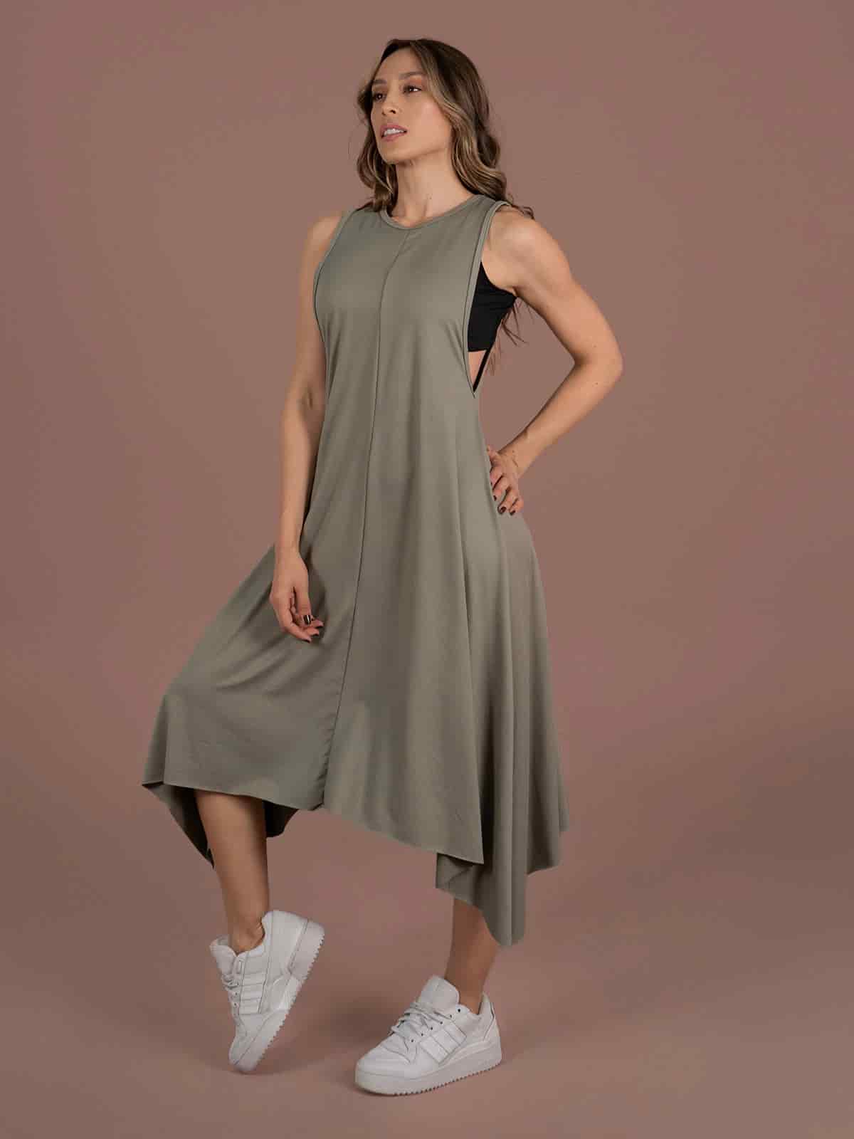 Vestido danila melon verde seco - miniatura 1
