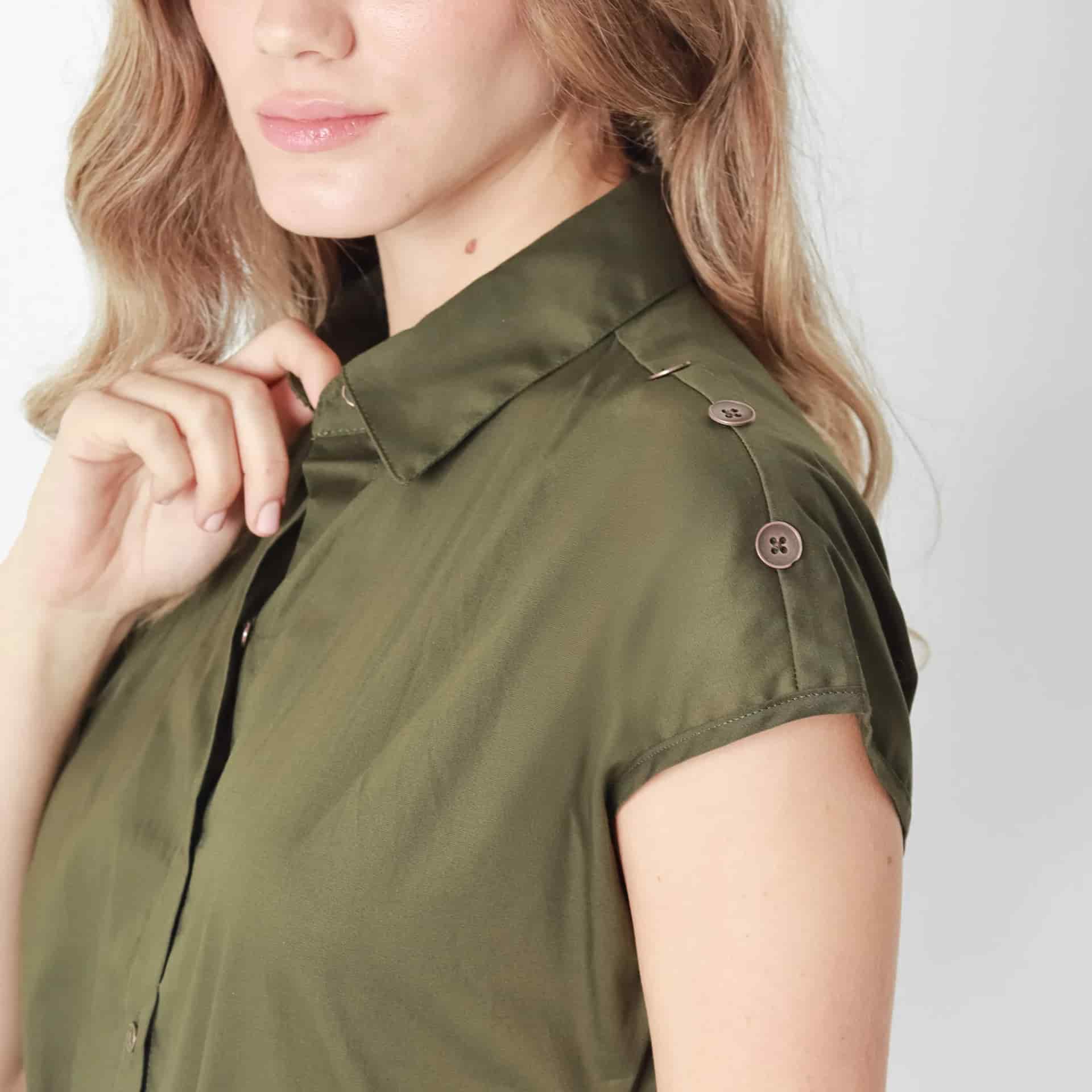 Vestido Cuello Camisero Manga Corta - miniatura 2