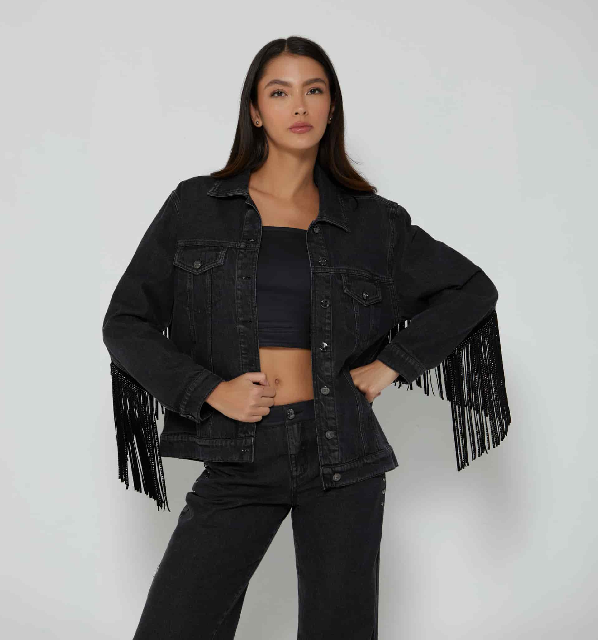 Chaqueta over size con flecos - miniatura 2
