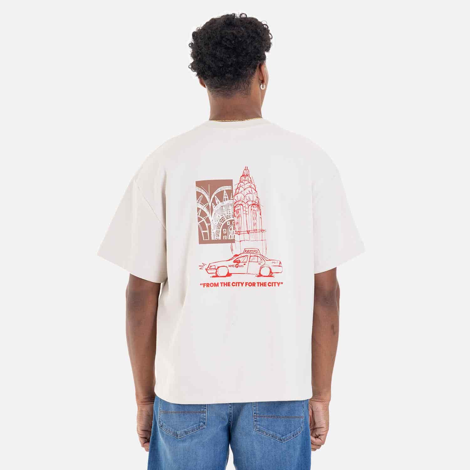 Boxy Fit City Sketch Tee Sand - miniatura 11
