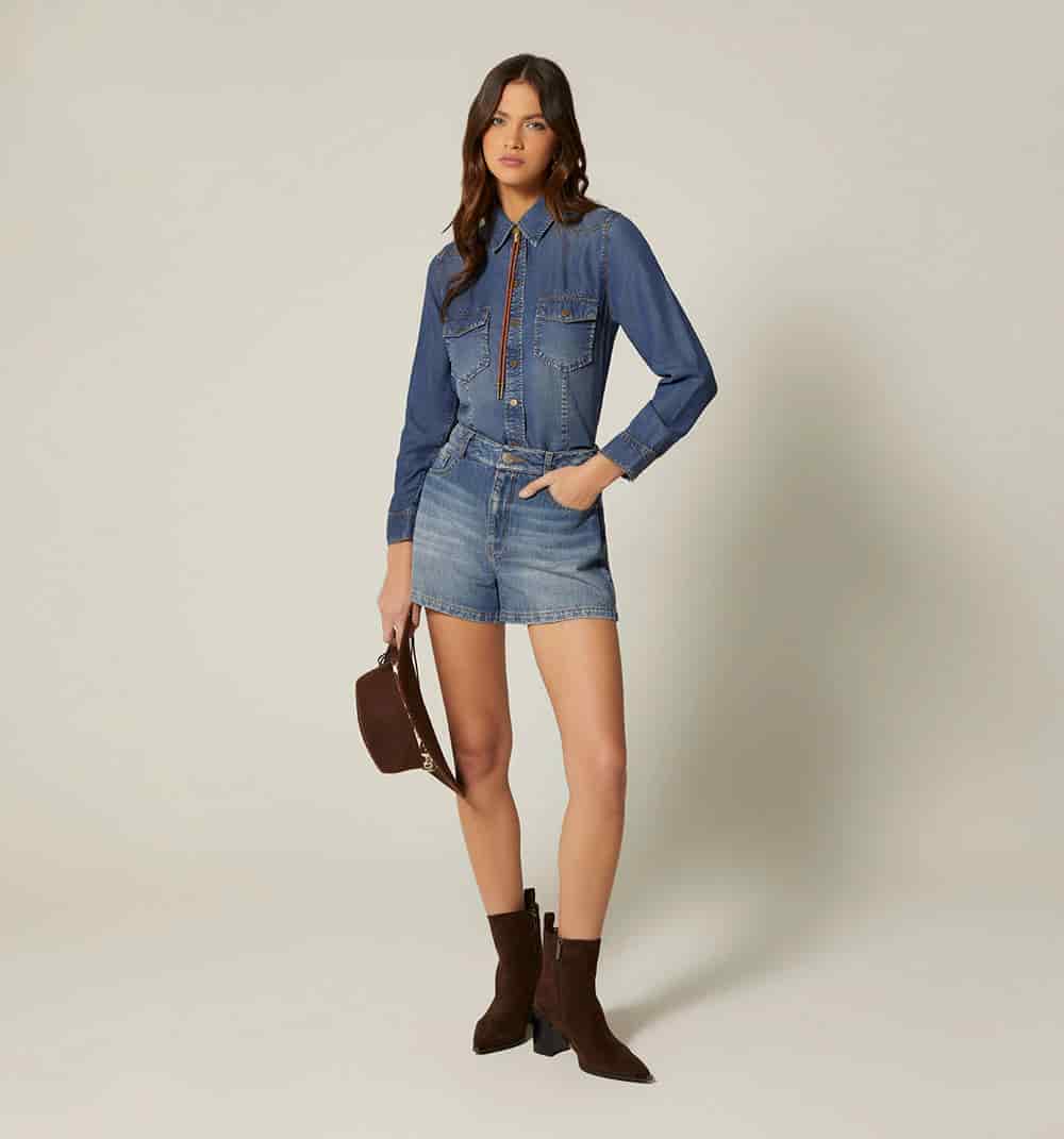 Blusa camisera manga larga para mujer - miniatura 1