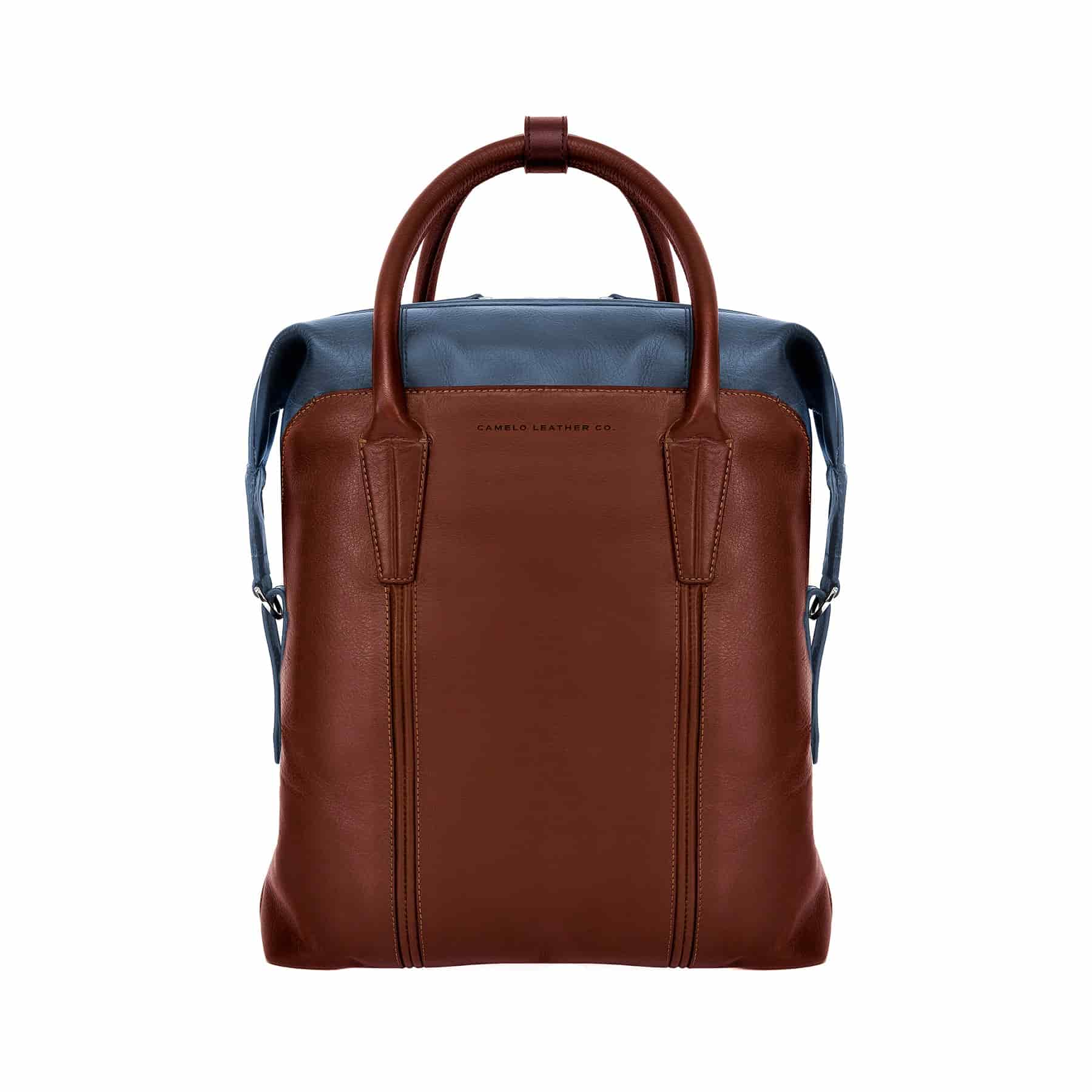 Heritage Backpack / Handbag Blue and Pull Up Cognac - miniatura 1