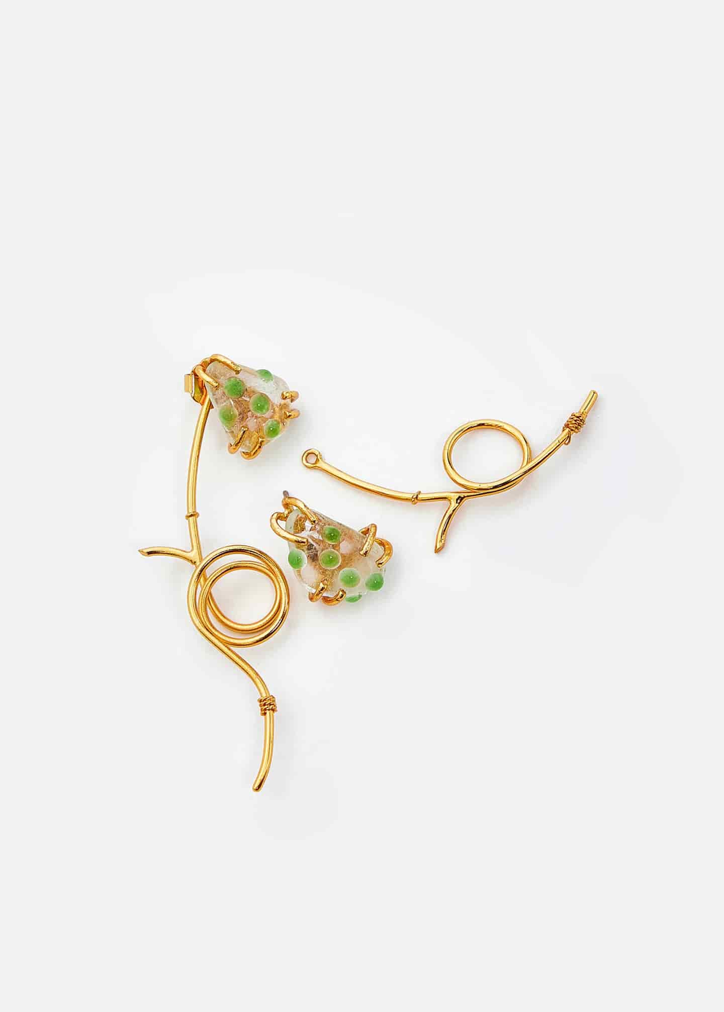 Aretes Bromelia Cuarzo Greeny - miniatura 2