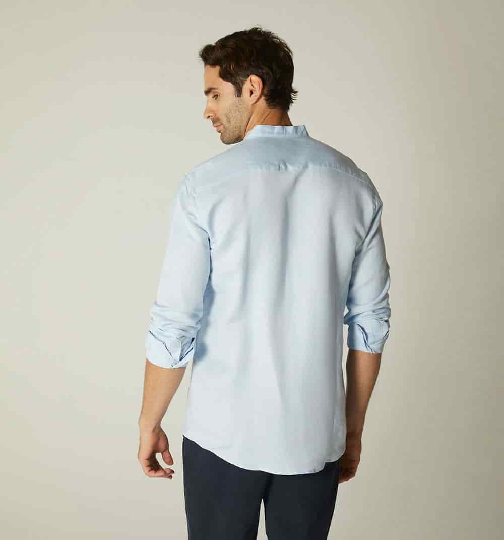 Camisa para hombre en lino cuello nerú m - miniatura 10