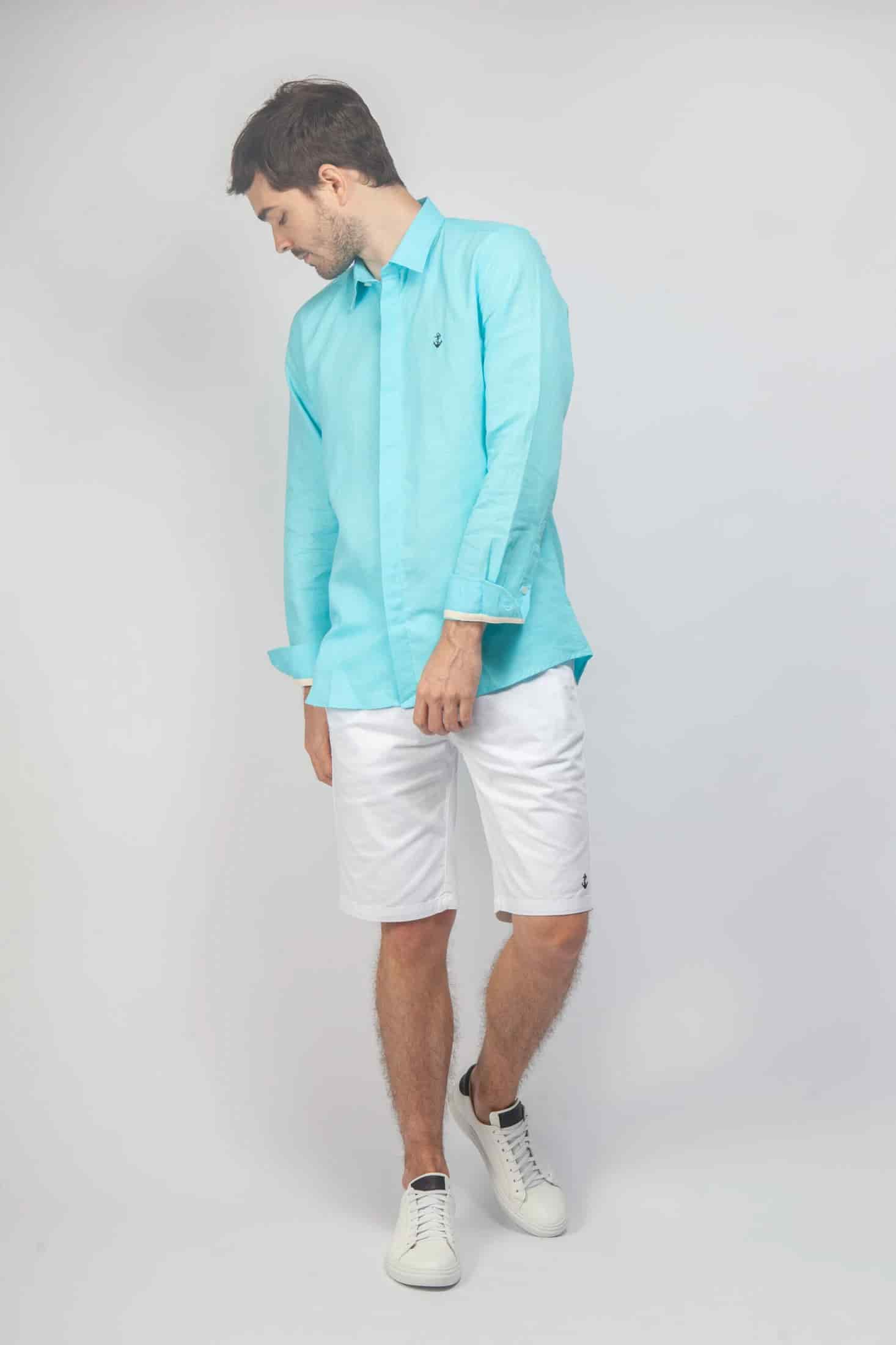 Camisa Lino Aguamarina - miniatura 3