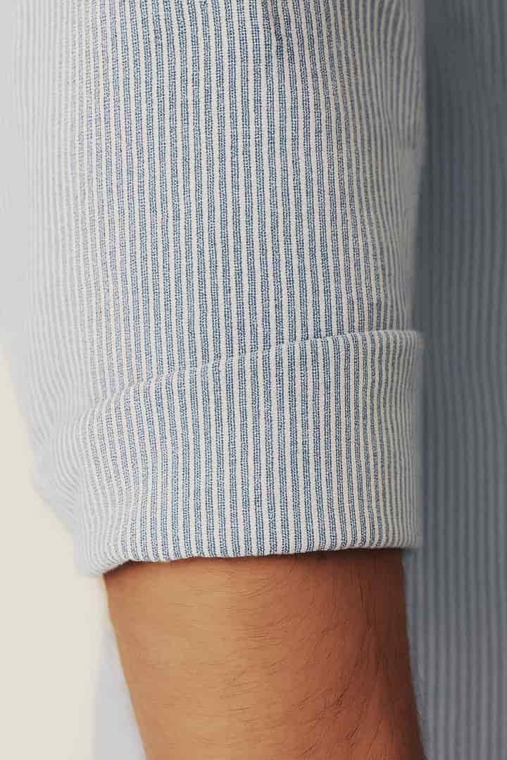 Camisa mini rayas azules - miniatura 4