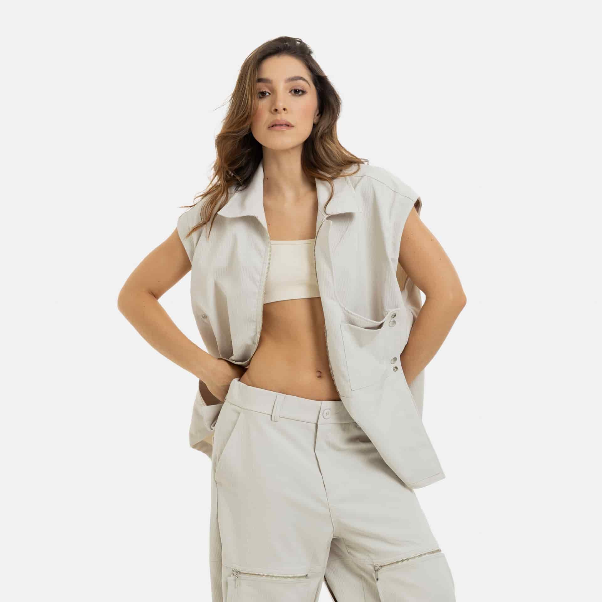 Convertible Utility Jacket Beige - miniatura 9