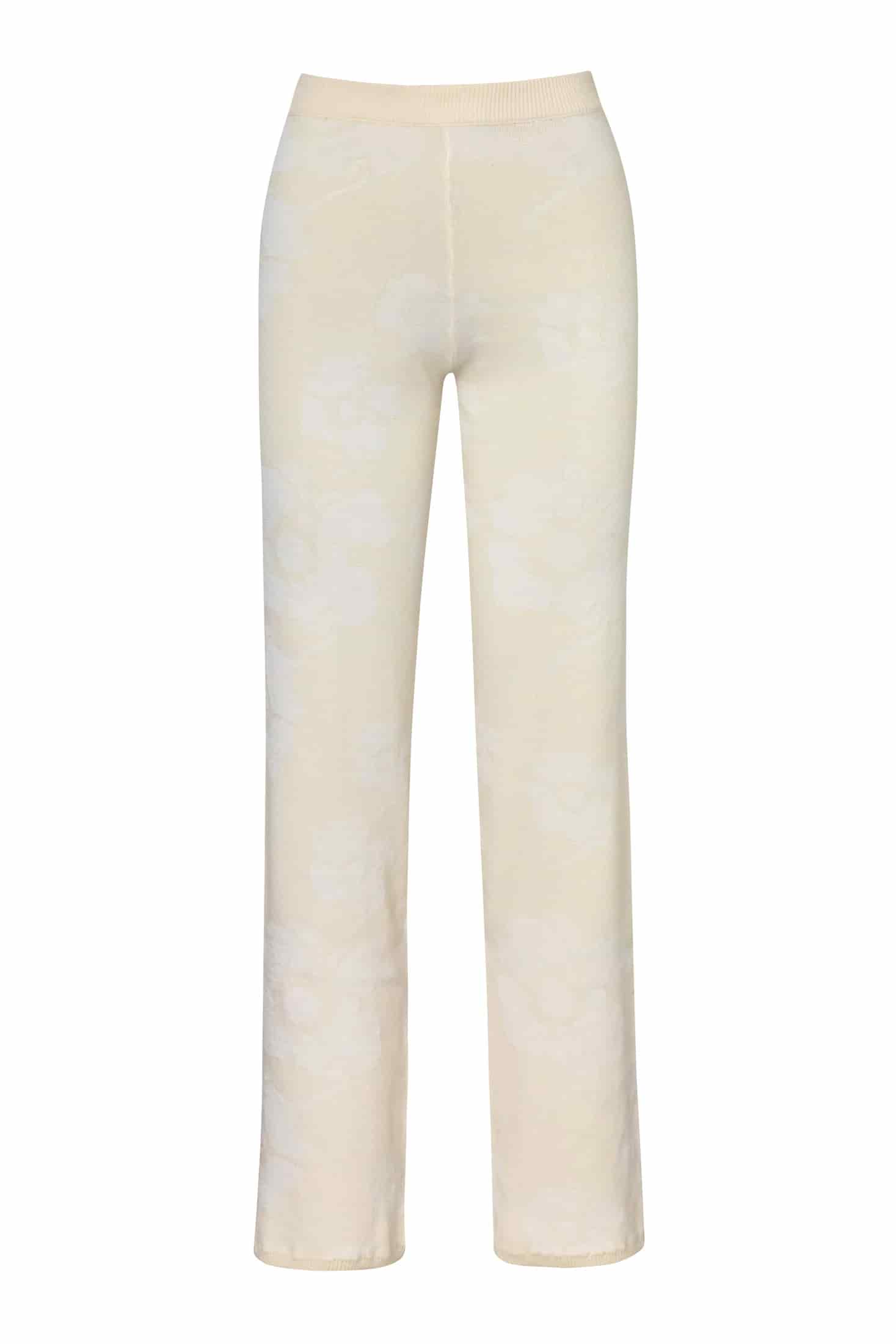 Alba Knit Cotton Jacquard Pants / Ivory Maxi Flowers - miniatura 1