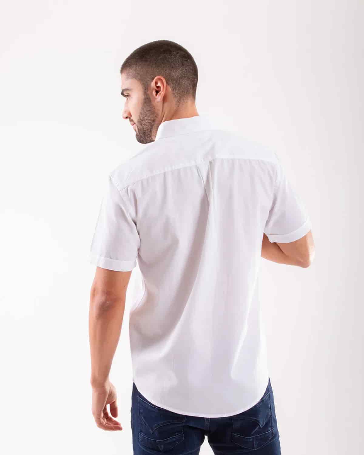 Camisa blanca manga corta para hombre - miniatura 48