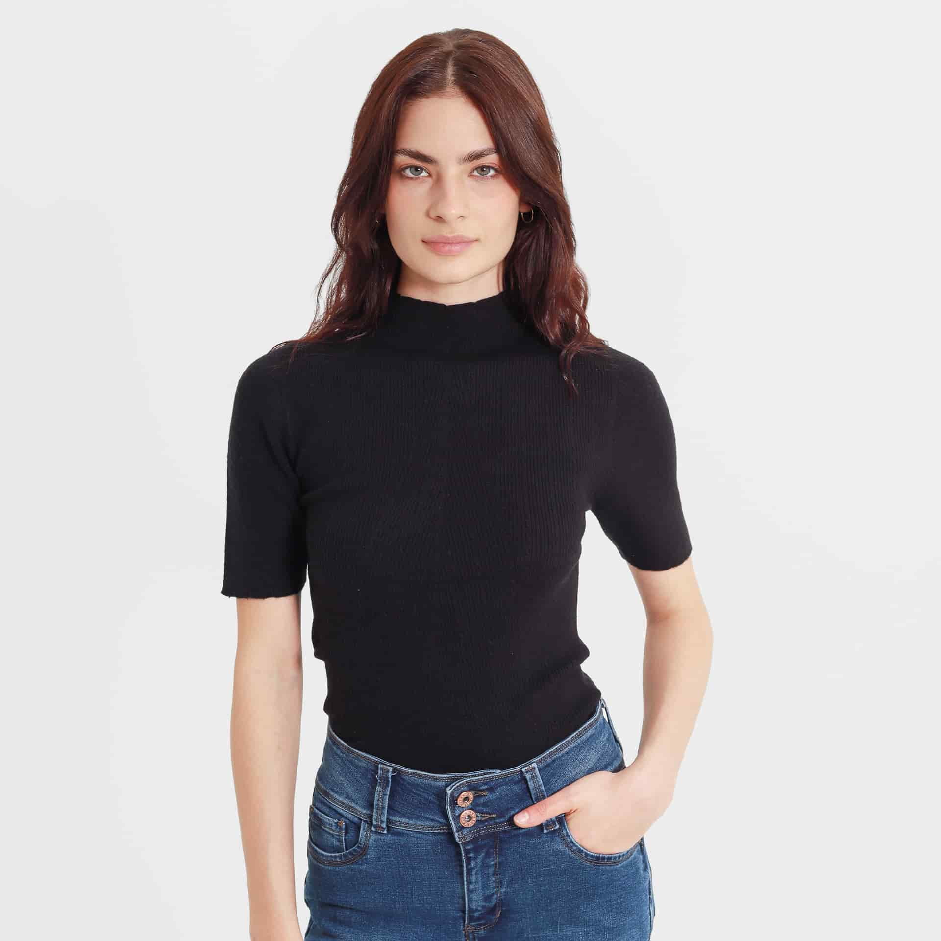 Sweater canale cuello alto manga corta - miniatura 13