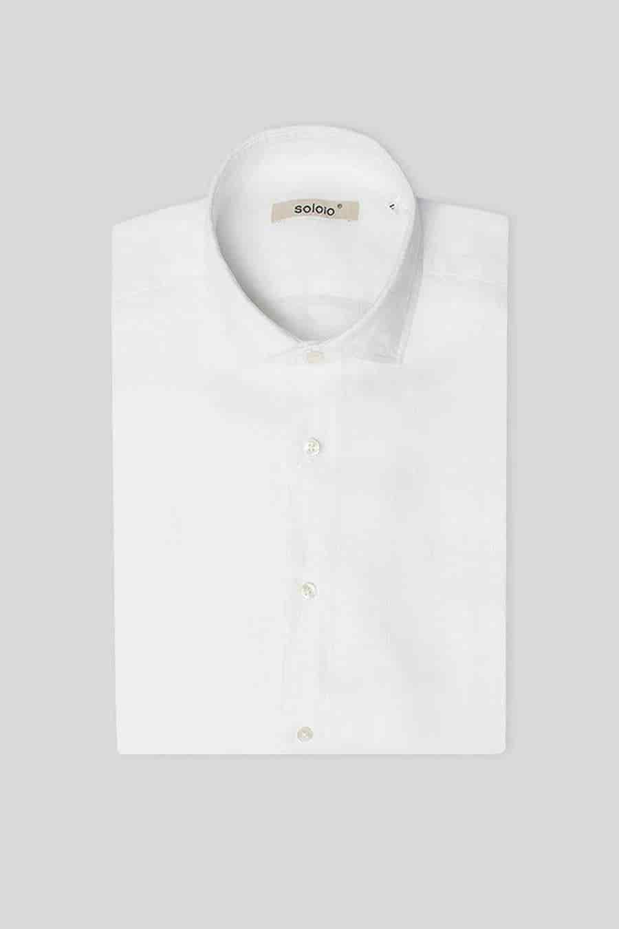 Men's linen shirt white - miniatura 3