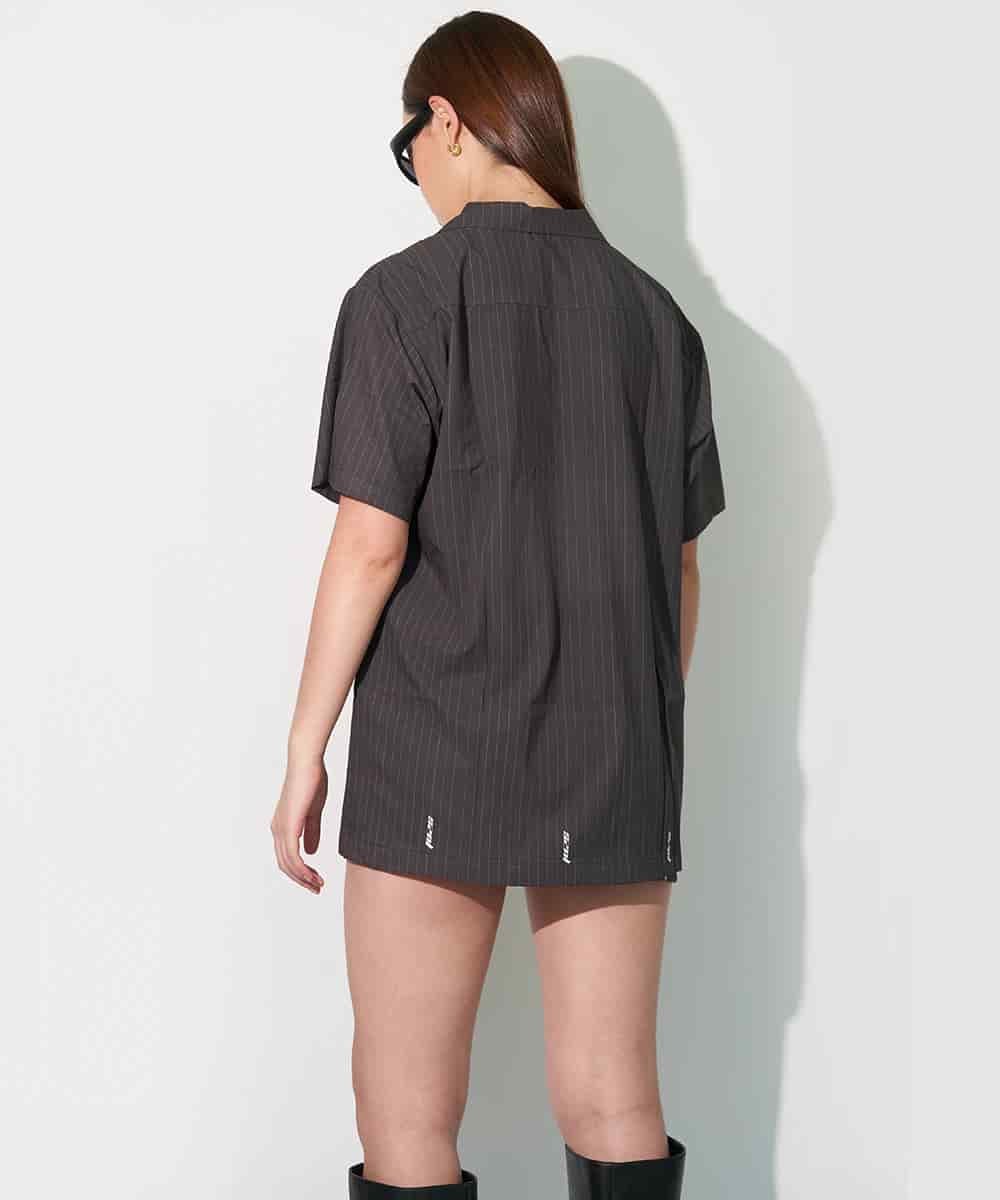 Camp Shirt in Black Pinstripe - miniatura 6
