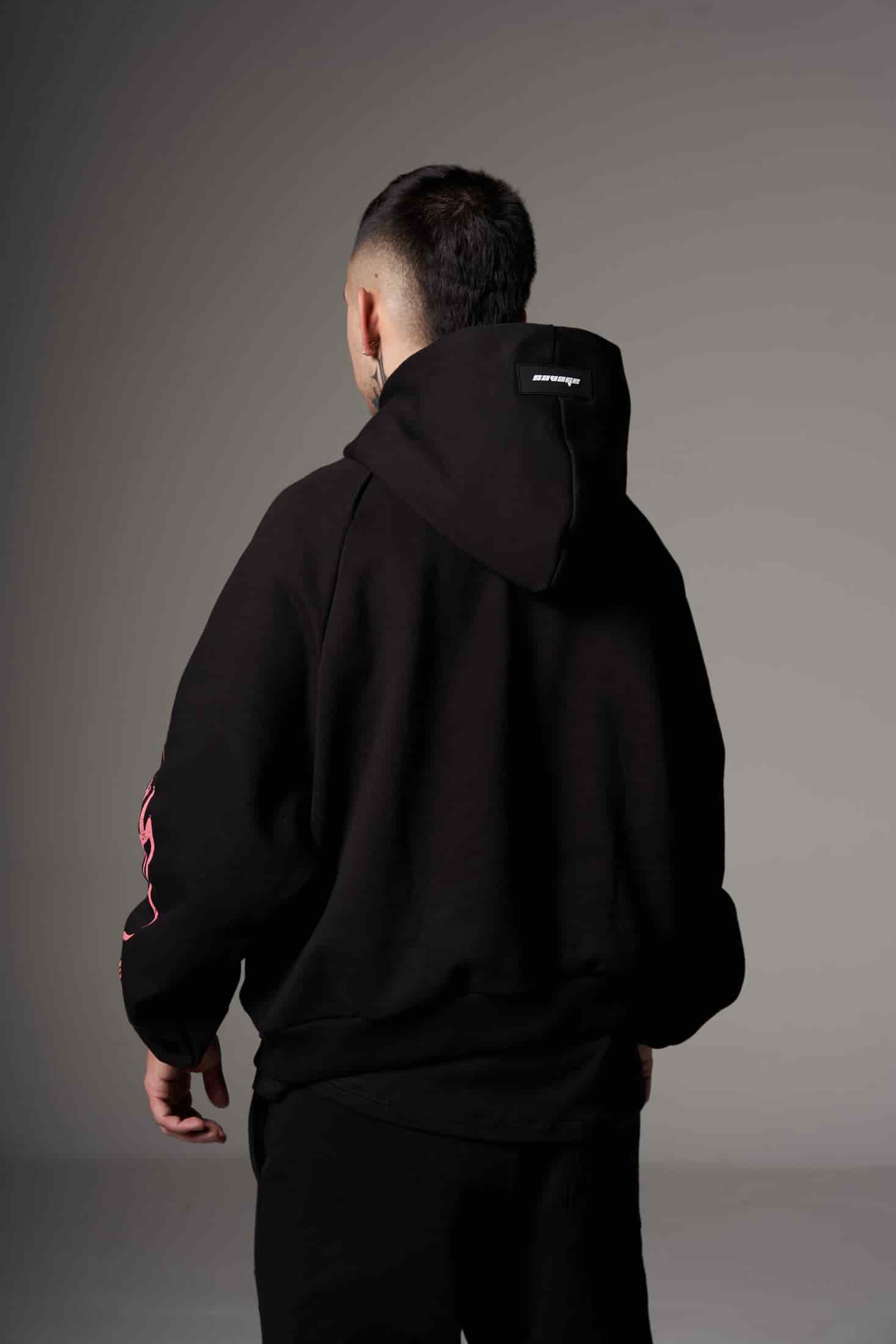 Hoodie Boxy fit rosa piedras  400 gramos - miniatura 4