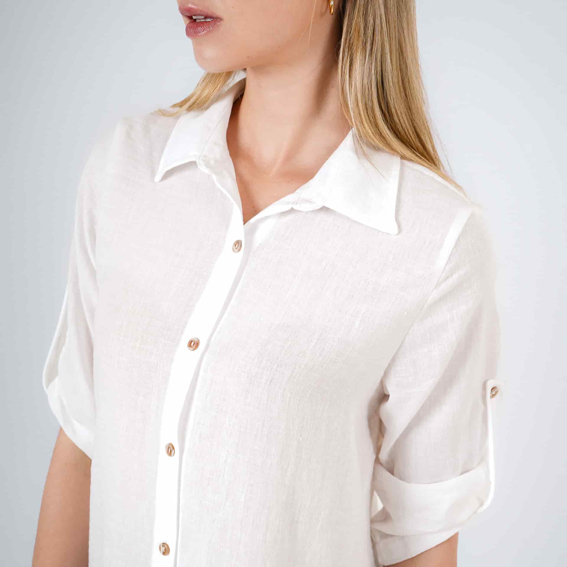 Blusa Cuello Camisero Manga 3/Cuartos - miniatura 6