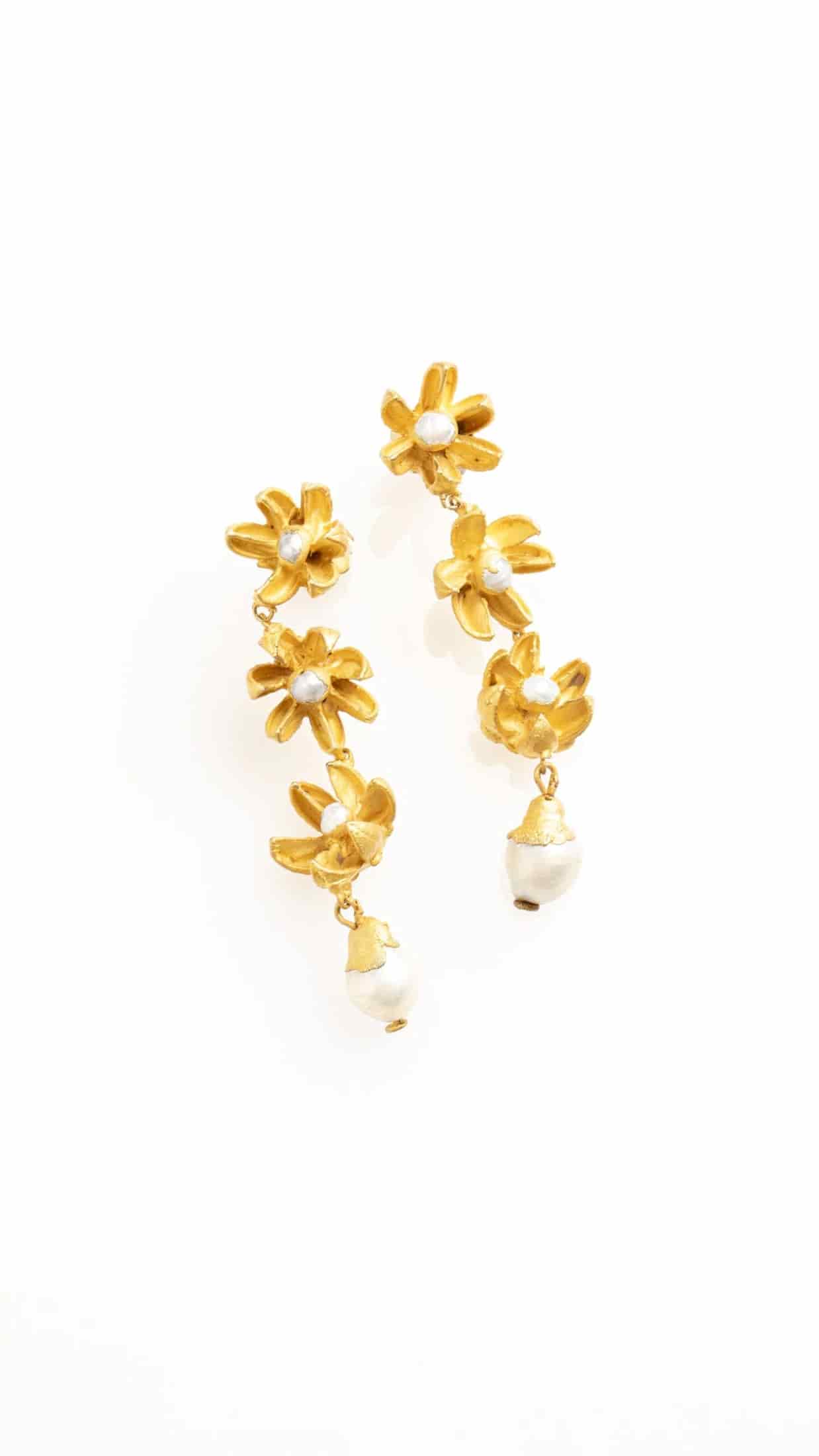 ARETES SEMILLAS DE ENEBRO X3 Y PERLAS - miniatura 1