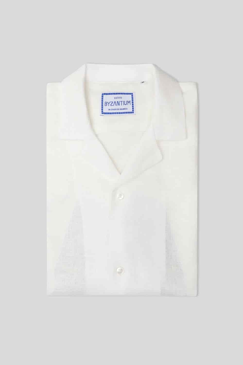 Men's linen shirt white musas - miniatura 6