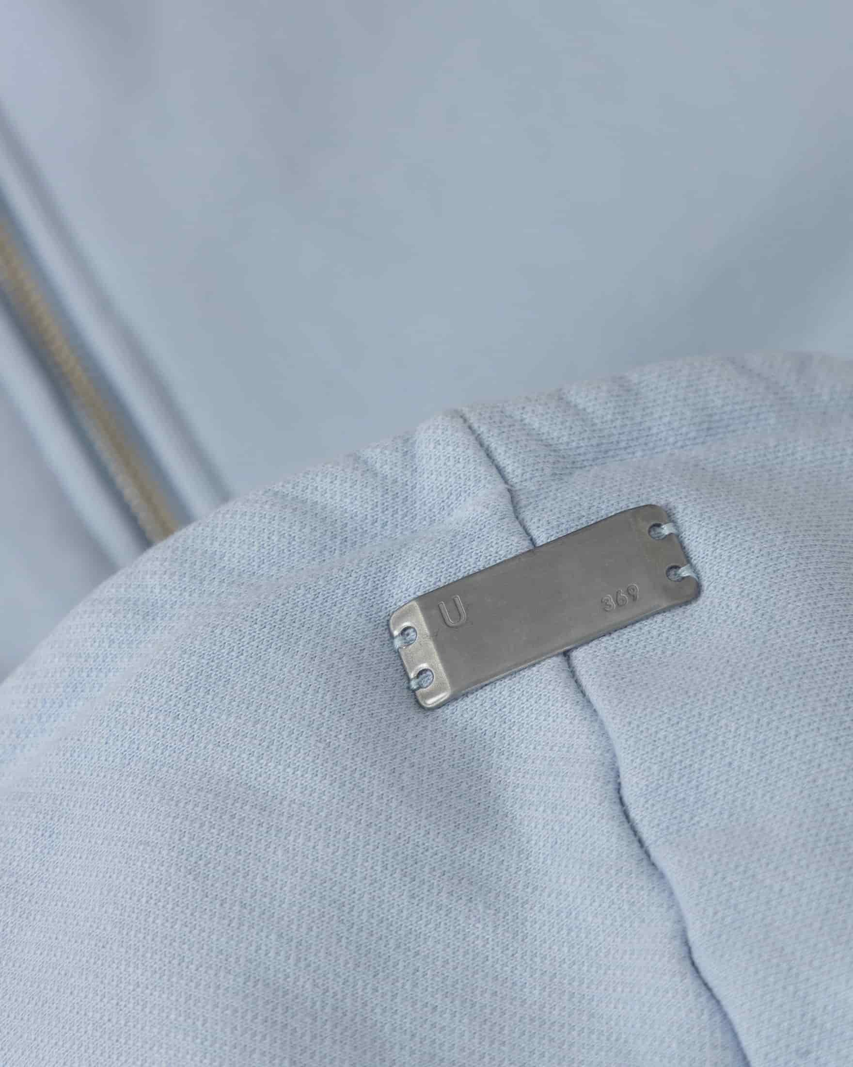 W Basics Undergold Zip Up Slim Fit Hoodie Light Blue - miniatura 6