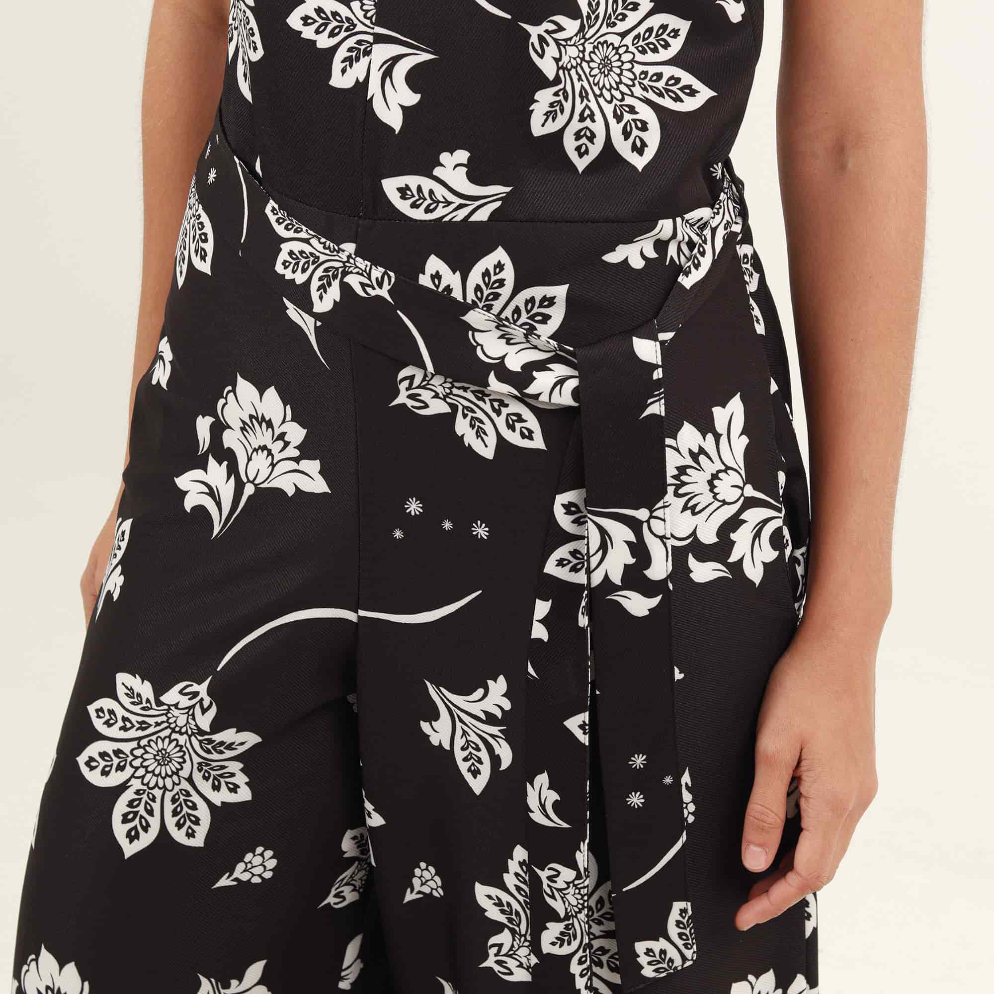 Vestido enterizo estampado largo cuello en U - miniatura 5