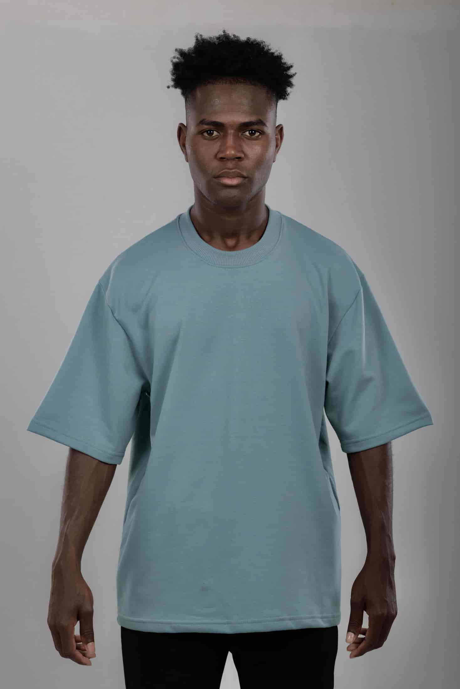CAMISETA GRIS VERDOSO 14083 OVERSIZE BASICA SVG - miniatura 1