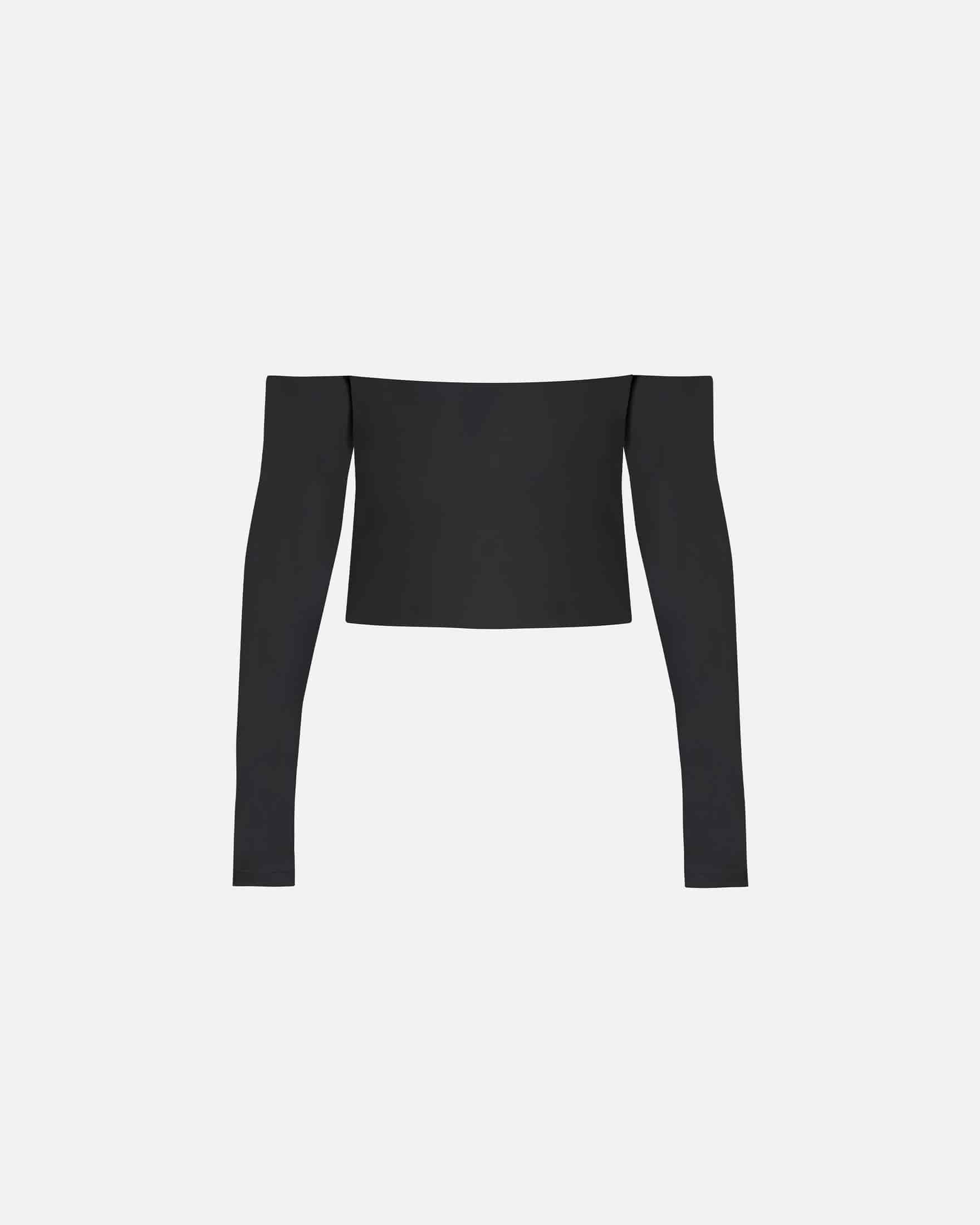 Basics Off Shoulder Long Sleeve Top Black - miniatura 3