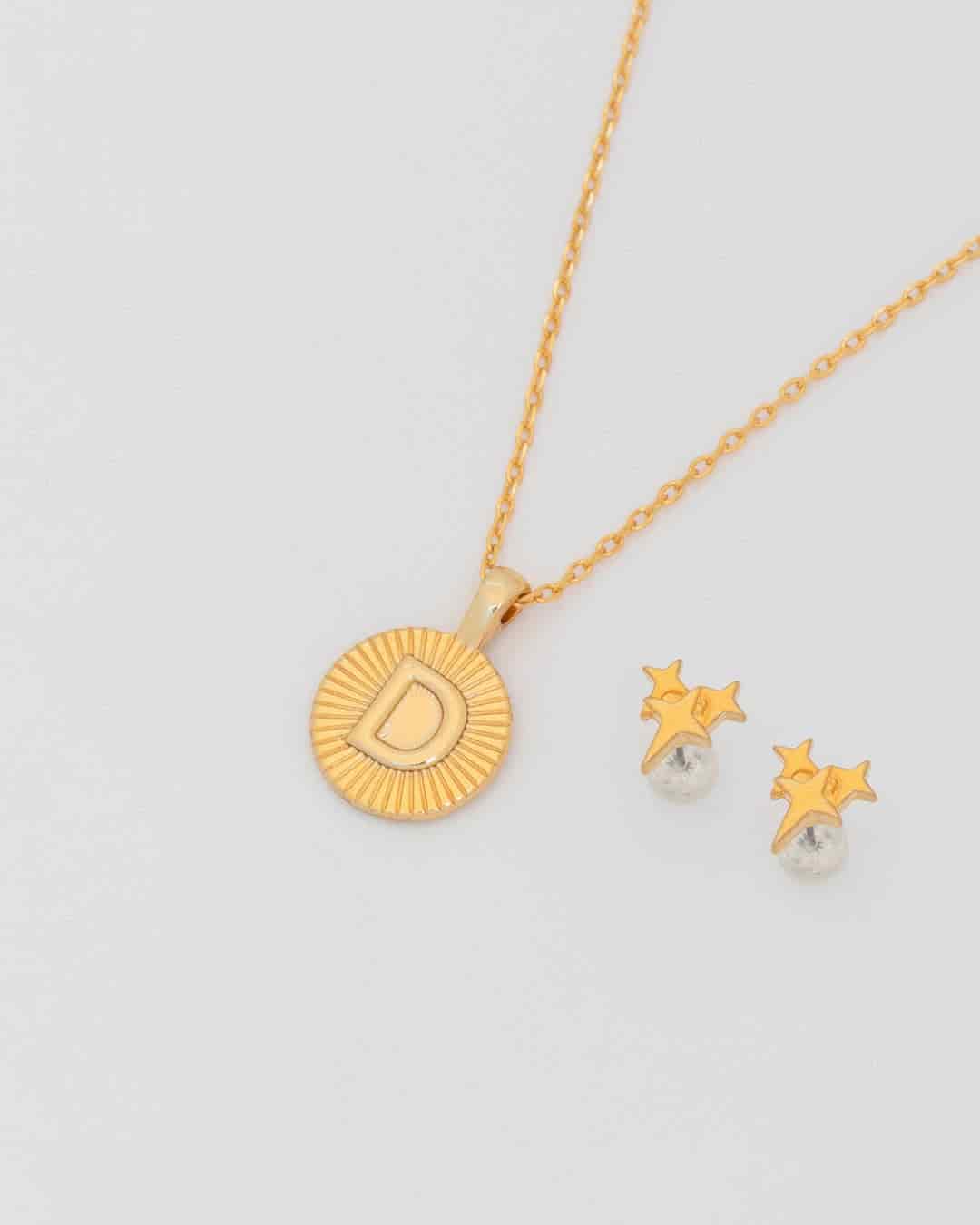 Collar Letra Destellos + Aretes - miniatura 5