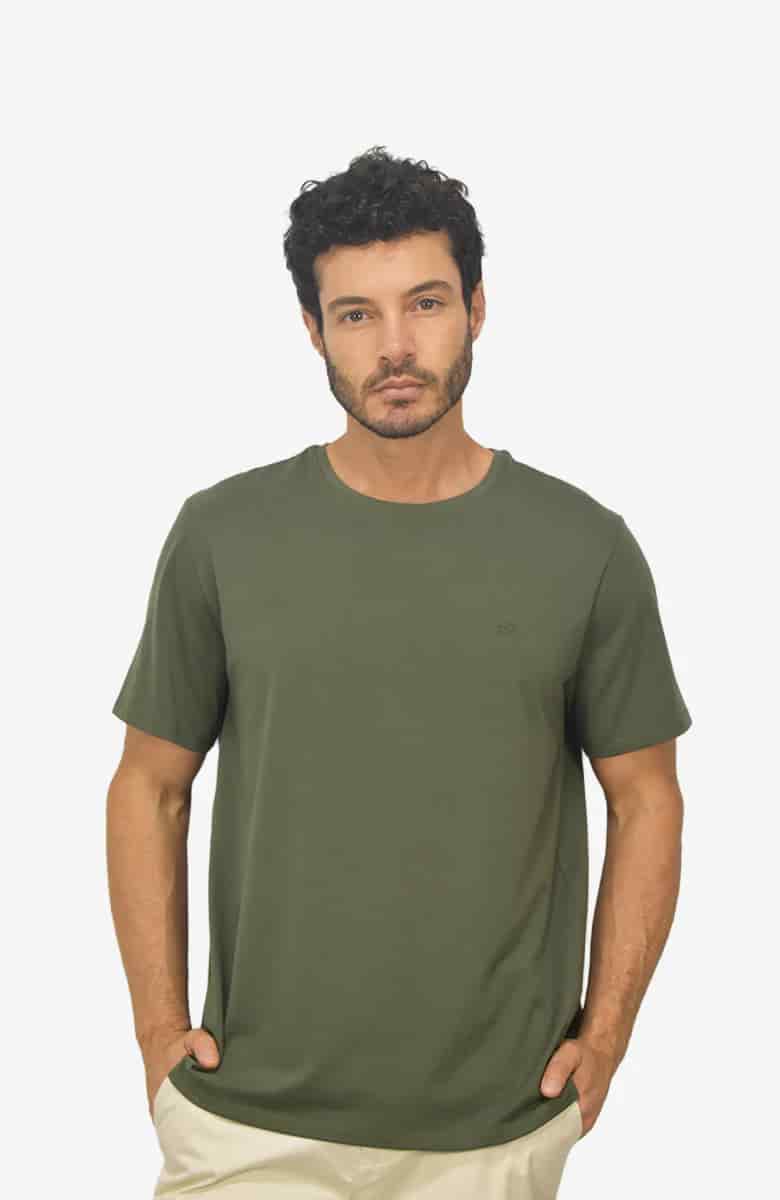 Camiseta básica Verde para Hombre - miniatura 2