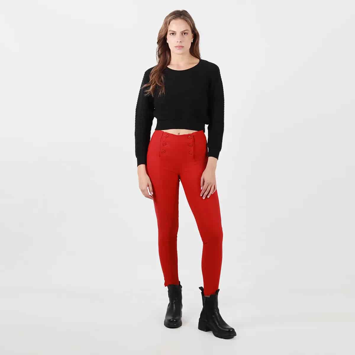 Pantalon tiro alto bota skinny - miniatura 1