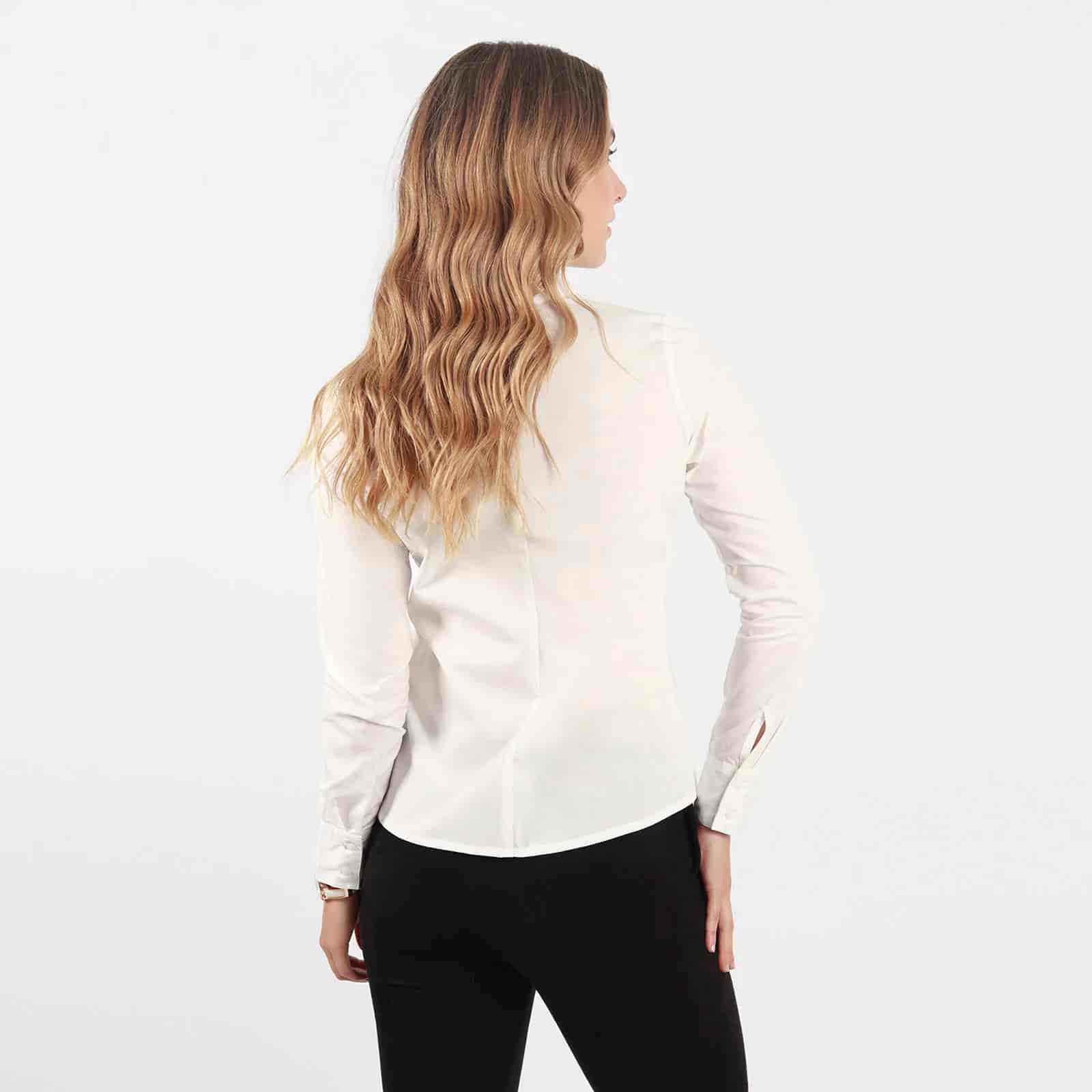 Blusa cuello camisero manga larga - miniatura 4