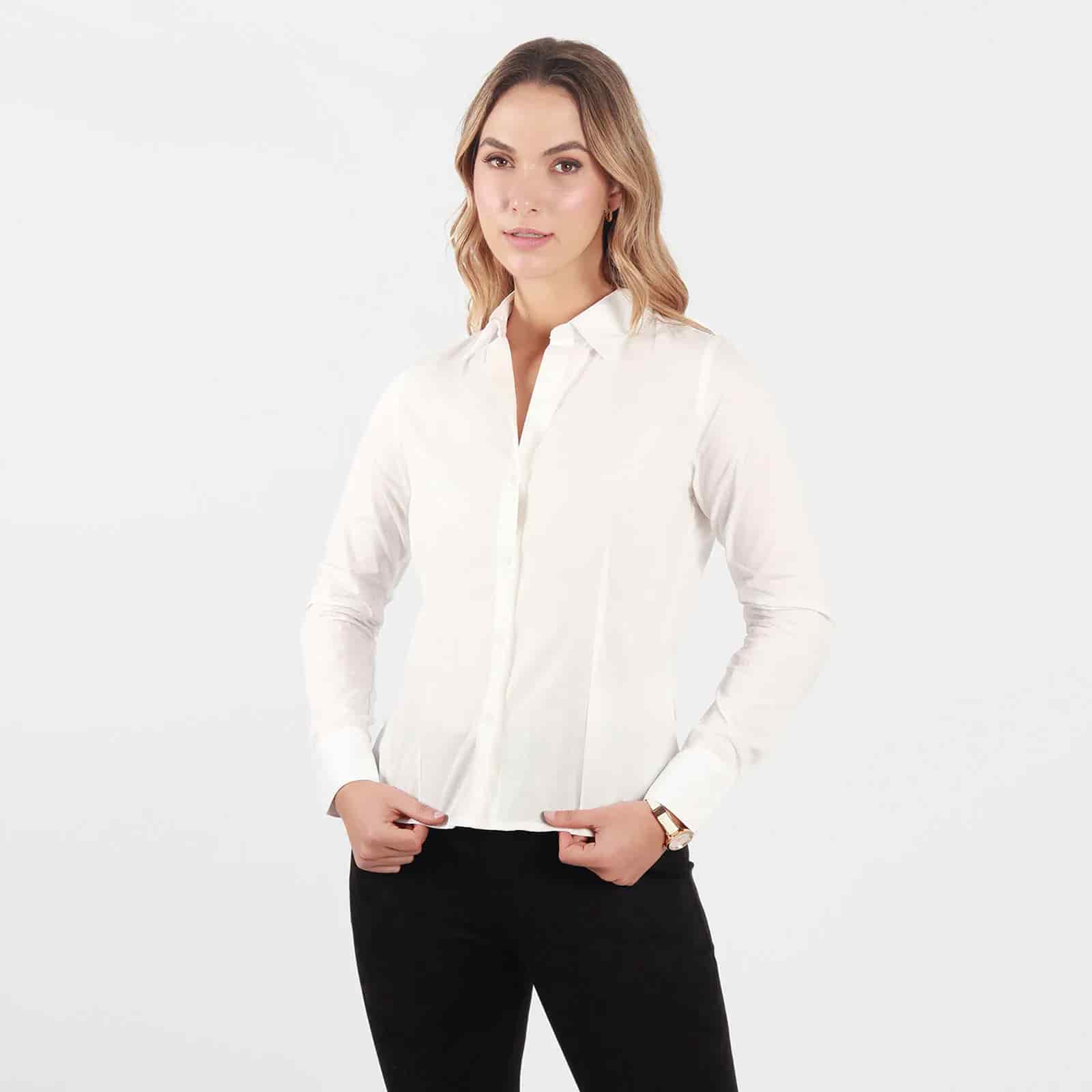 Blusa cuello camisero manga larga - miniatura 3