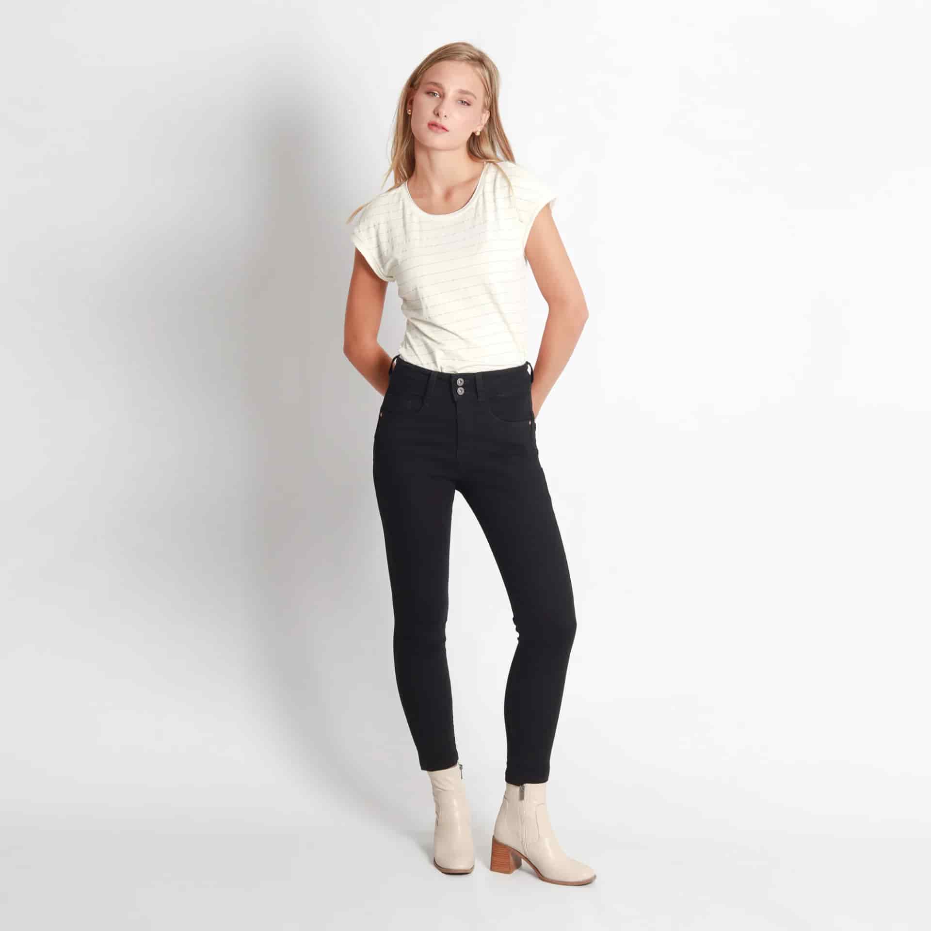 Jean Wonder Tiro Medio Bota Skinny - miniatura 1