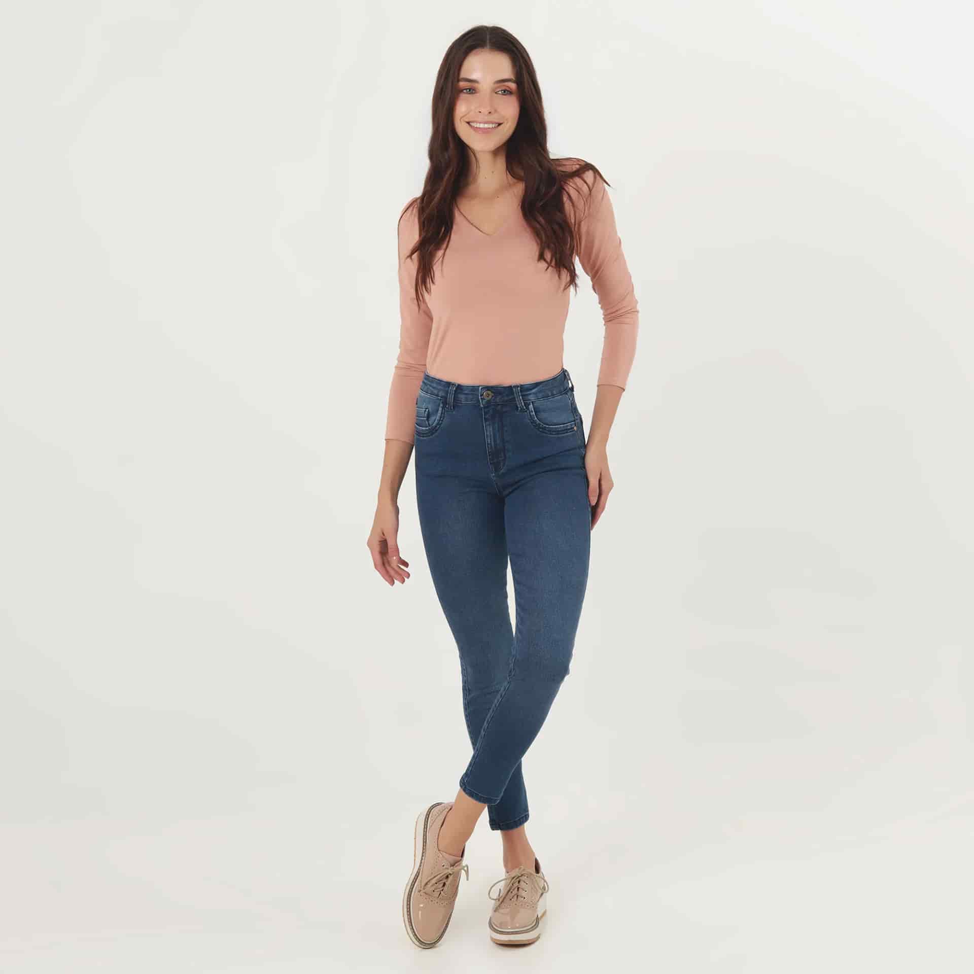 Jean Diva Tiro Medio Bota Skinny Crop - miniatura 1