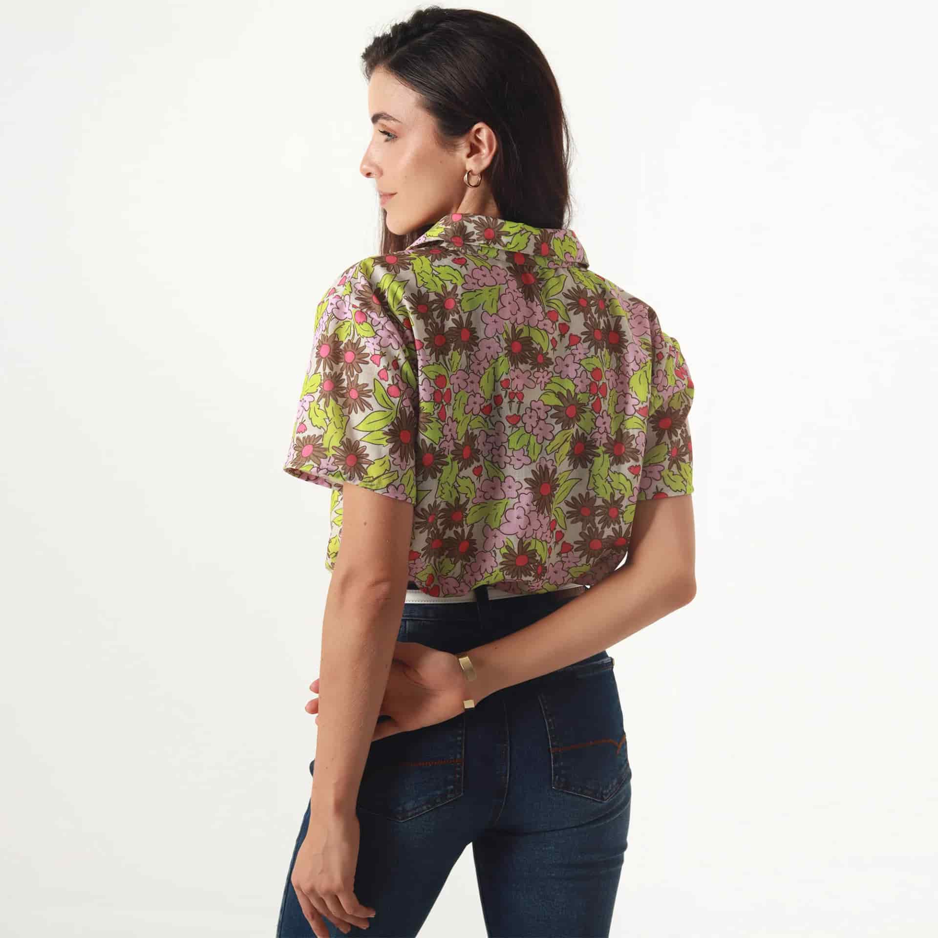 Blusa Cuello Camisero Manga Corta - miniatura 5