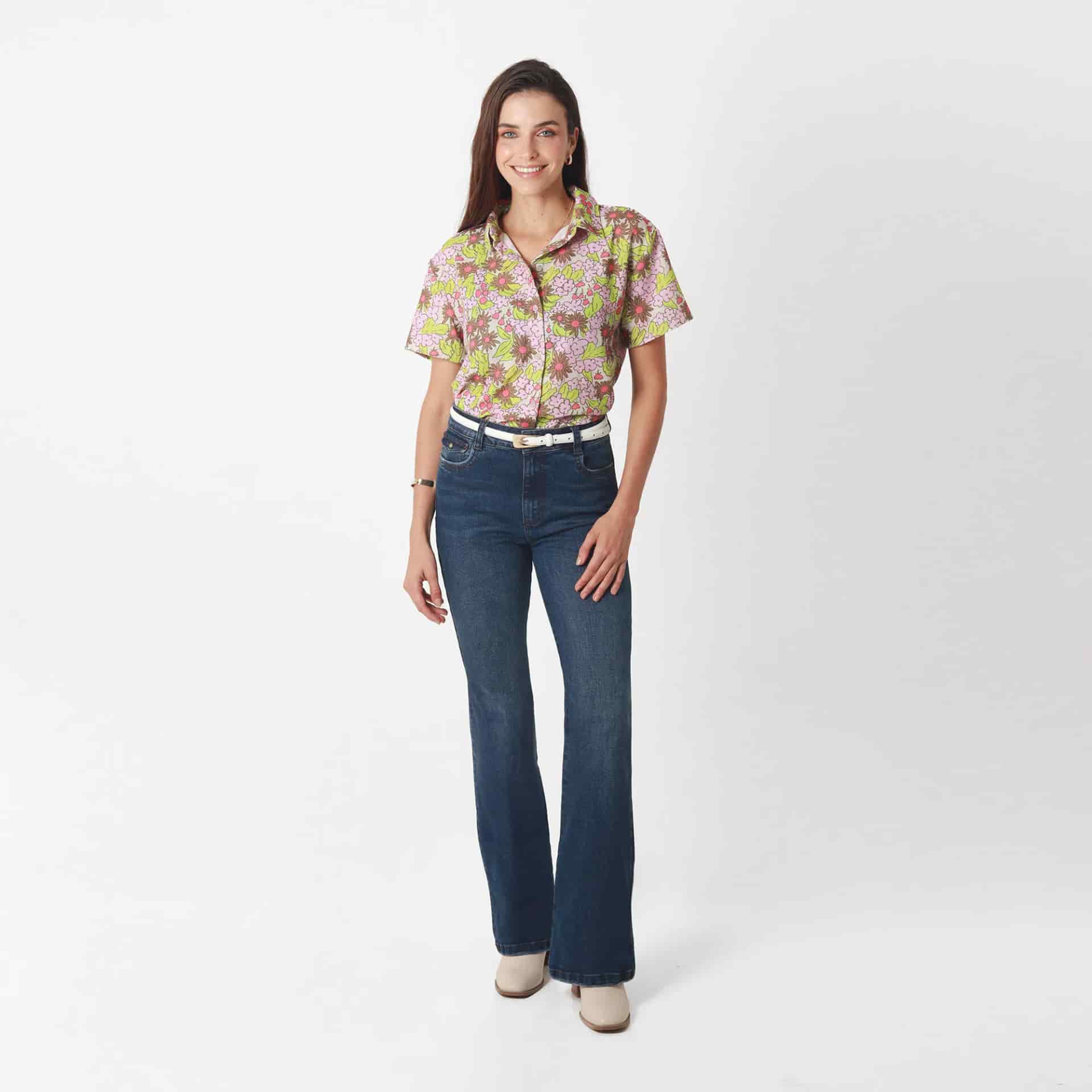 Blusa Cuello Camisero Manga Corta - miniatura 4