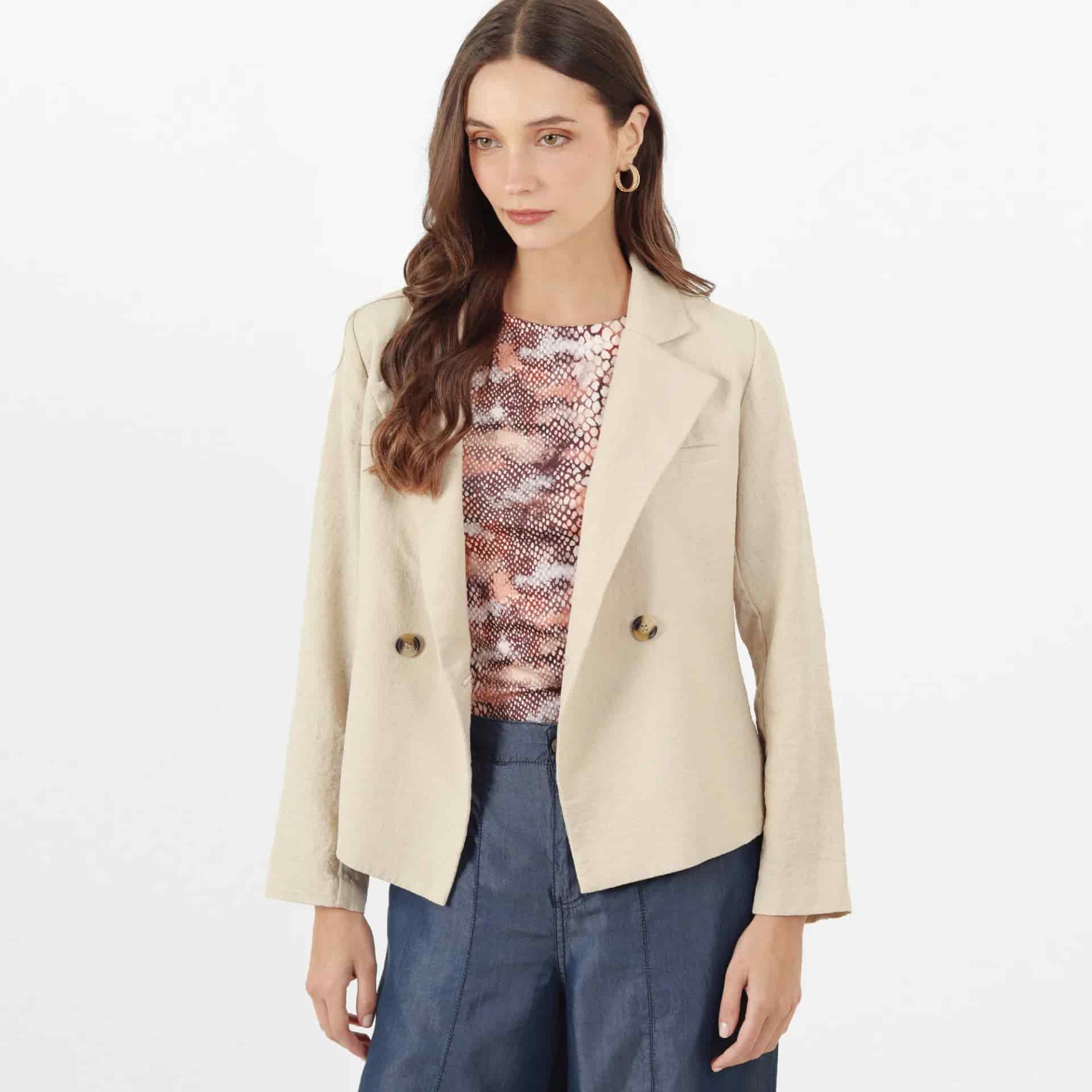 Chaqueta Cuello Solapa Manga Larga - miniatura 4