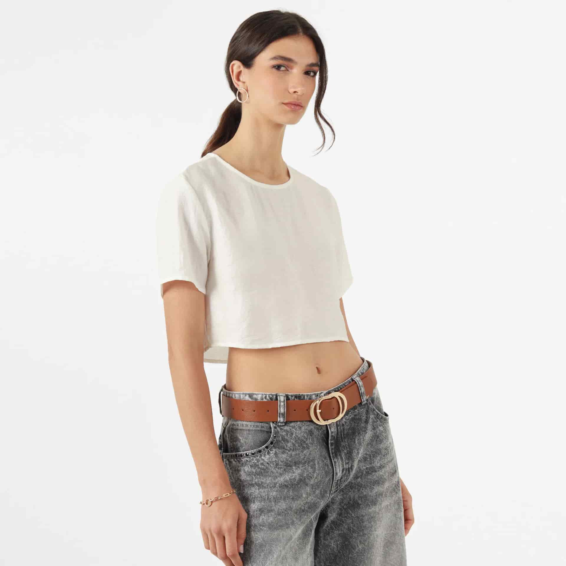 Blusa Cuello Redondo Manga Corta - miniatura 3