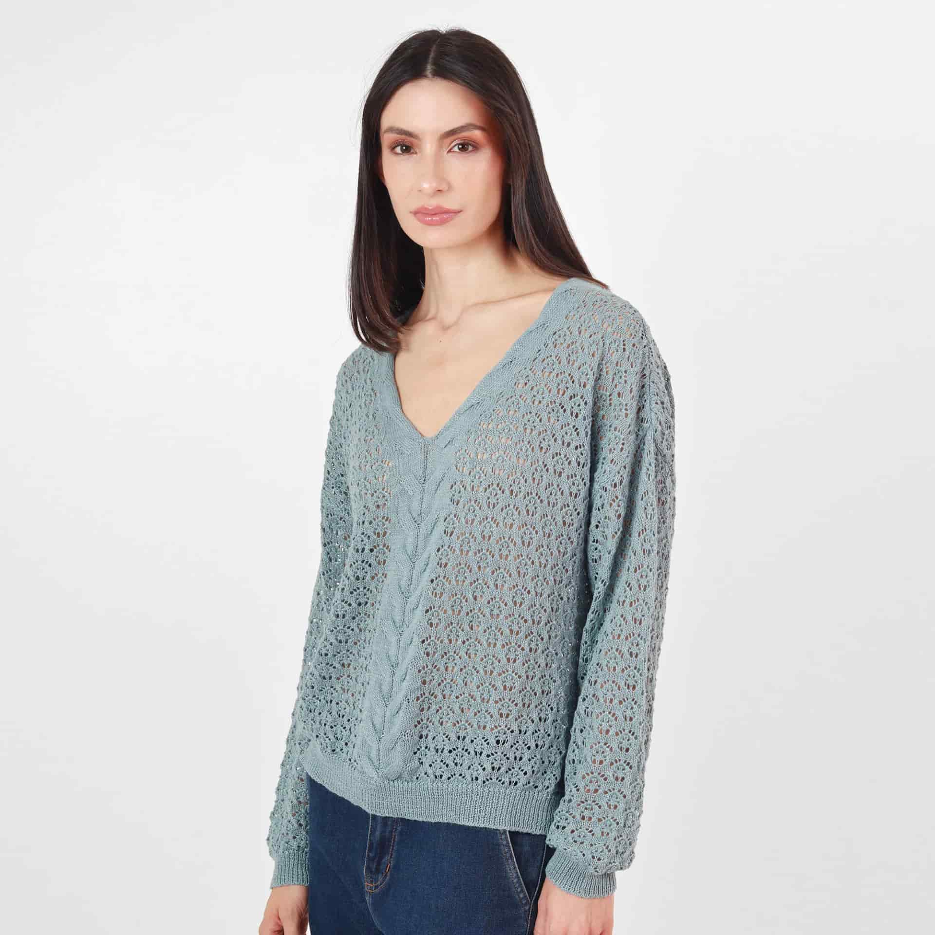 Sweater Cuello V Manga Larga - miniatura 2