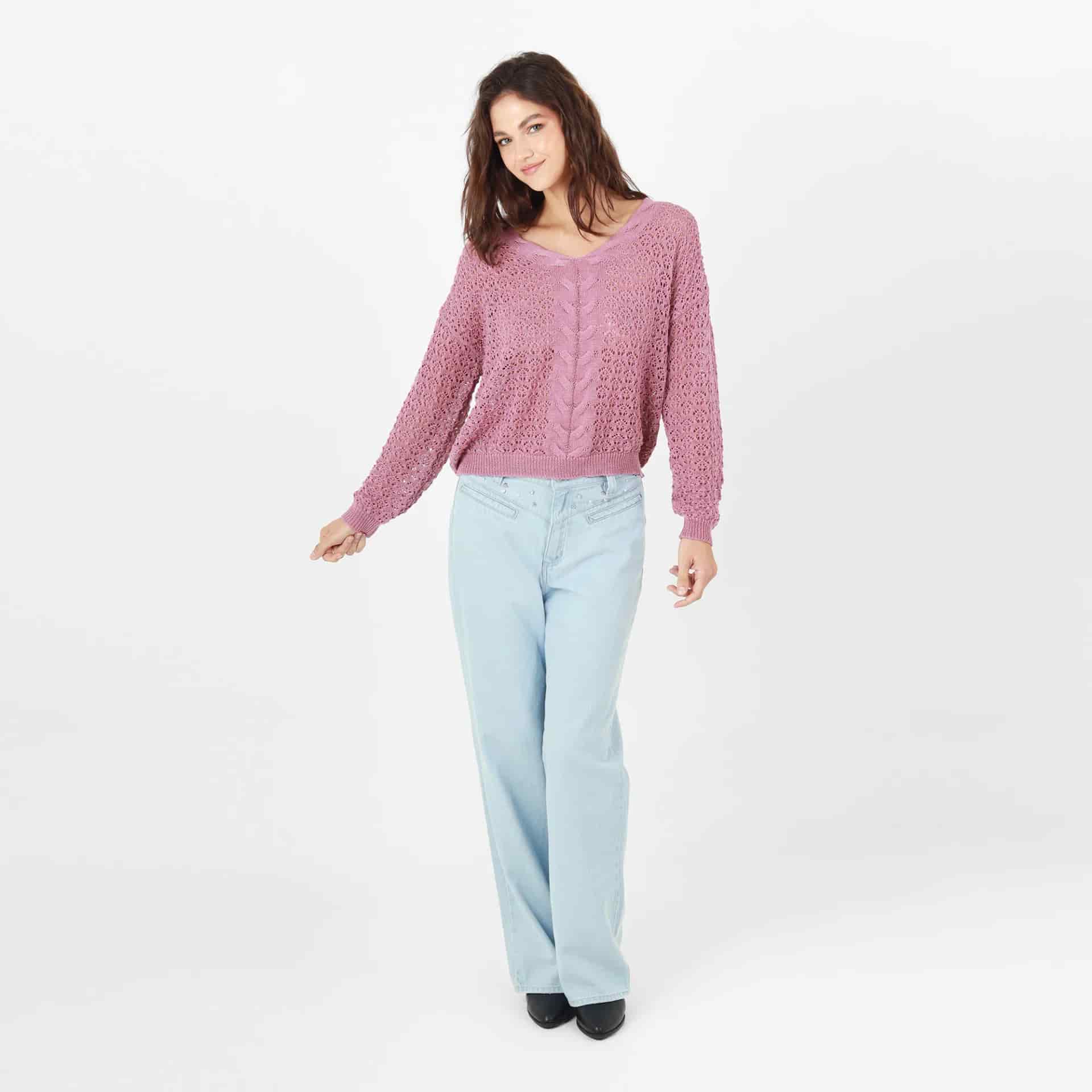 Sweater Cuello V Manga Larga - miniatura 2