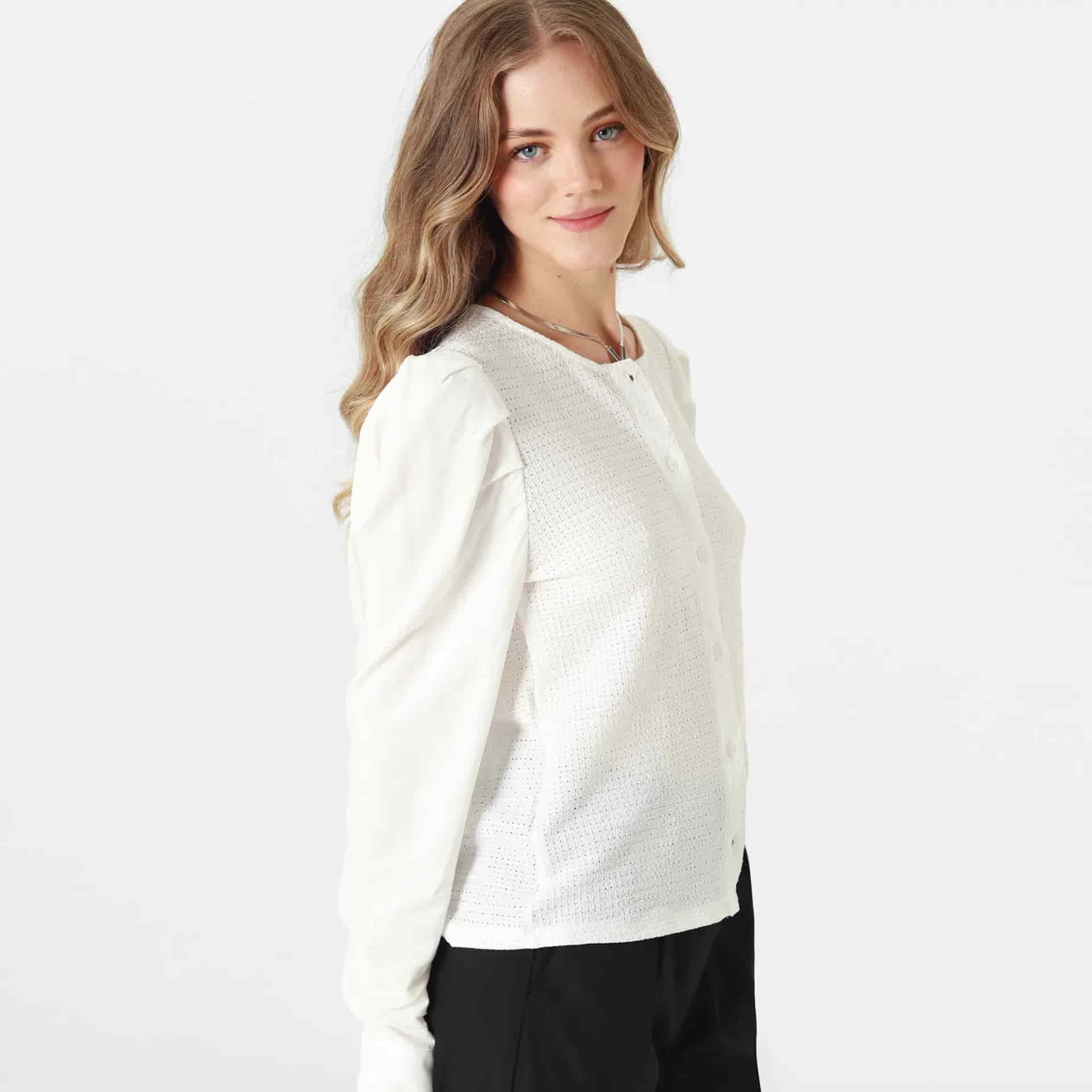 Blusa Cuello Redondo Manga Larga - miniatura 3