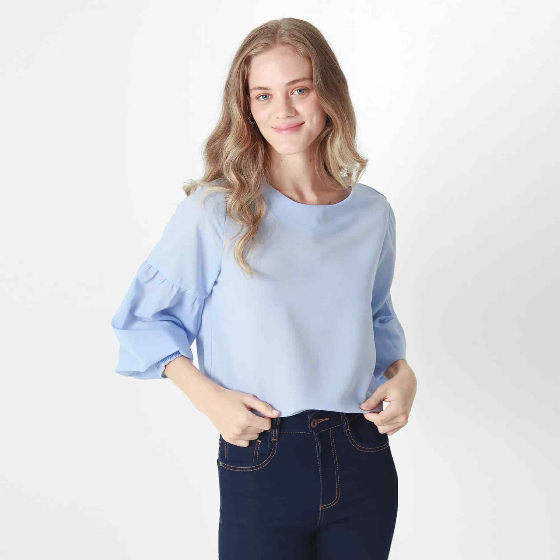 Blusa Cuello Redondo Manga 3Cuartos - miniatura 3