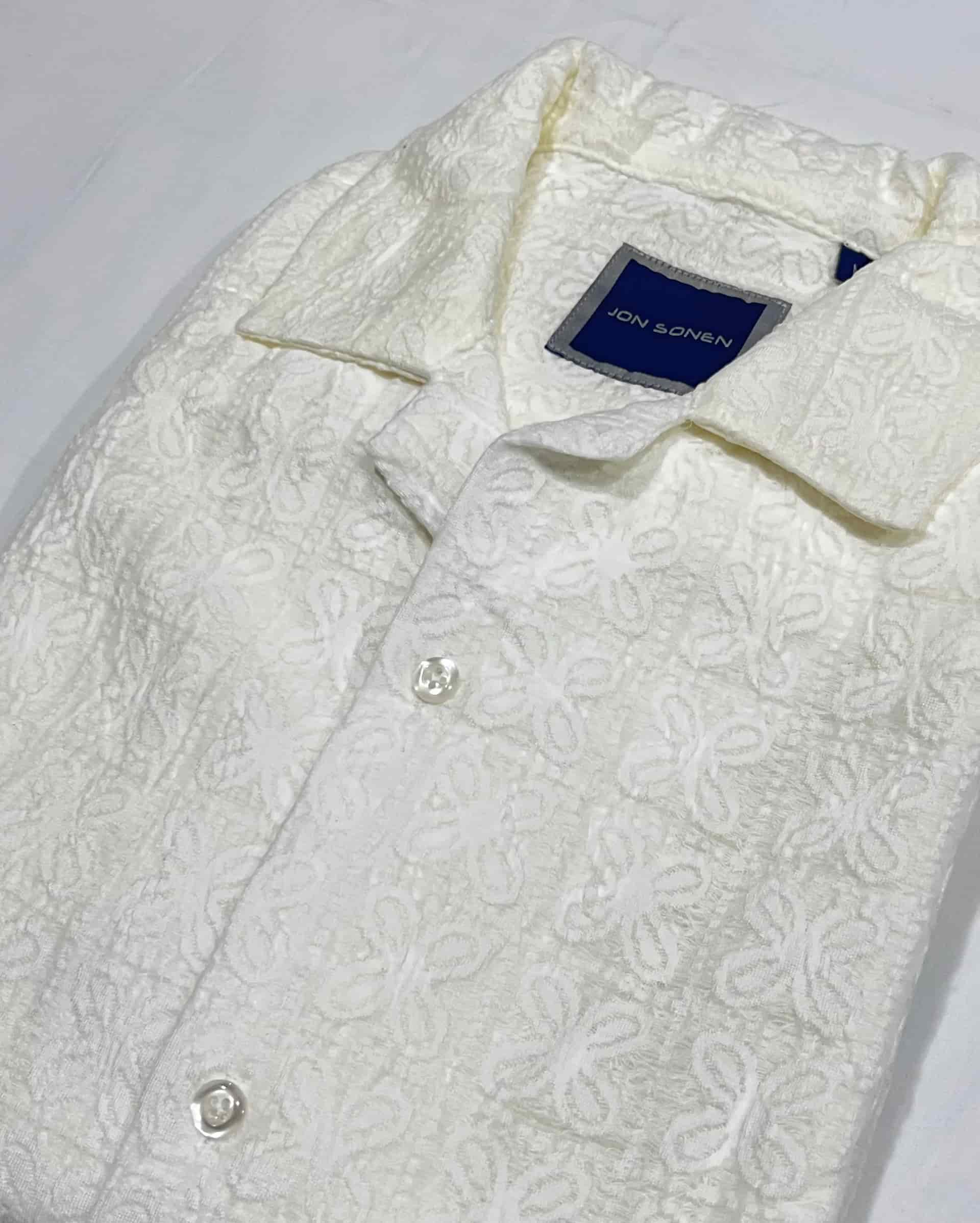 Camisa con textura manga corta para hombre Jon Sonen 027225016 - miniatura 2