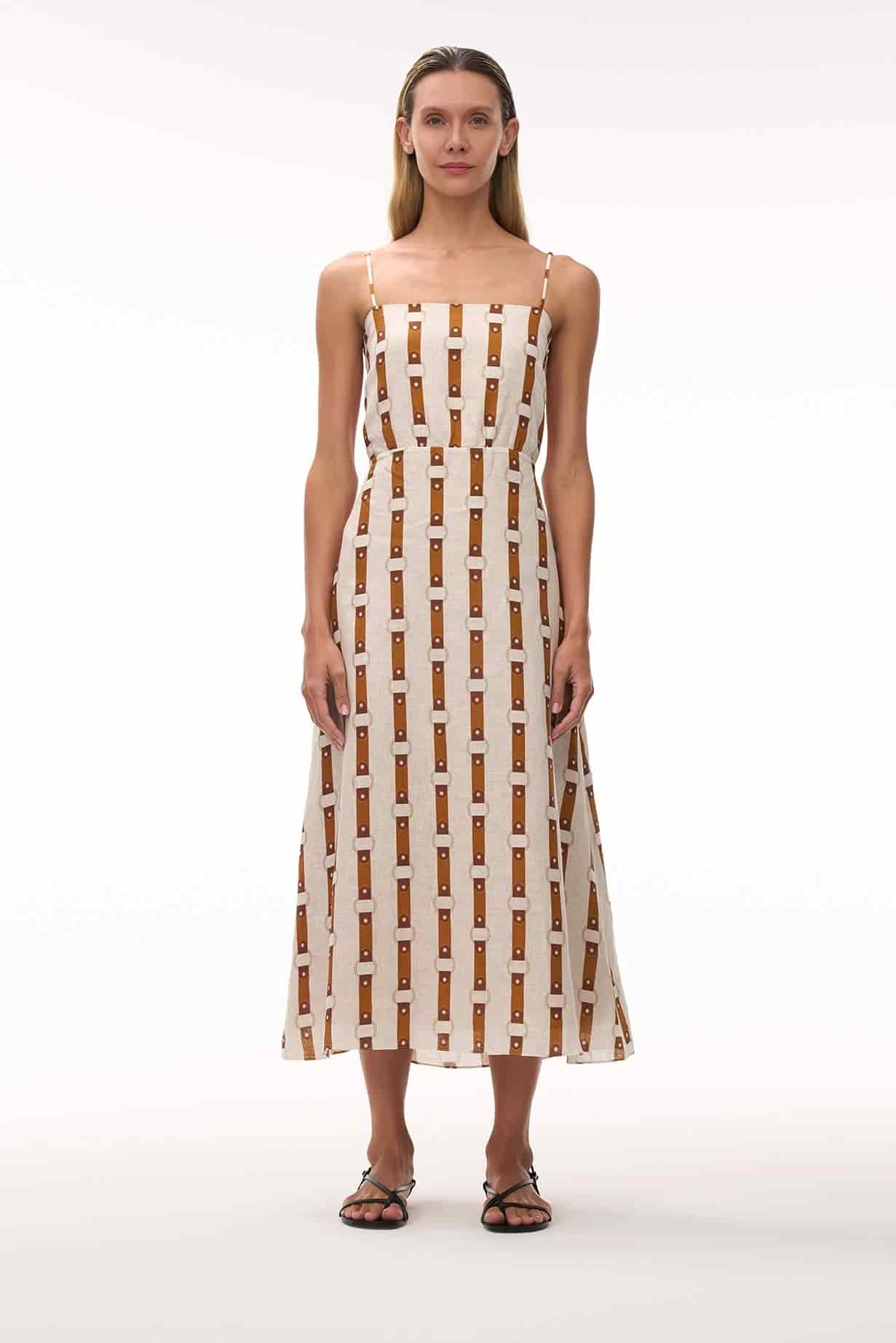 Nativa Linen Midi Dress / Horse Reins - miniatura 3