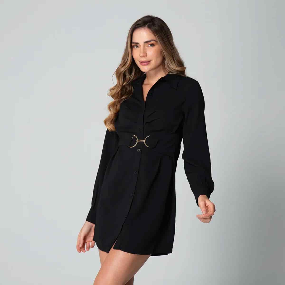 Vestido Corto Manga Larga Tynna - miniatura 8