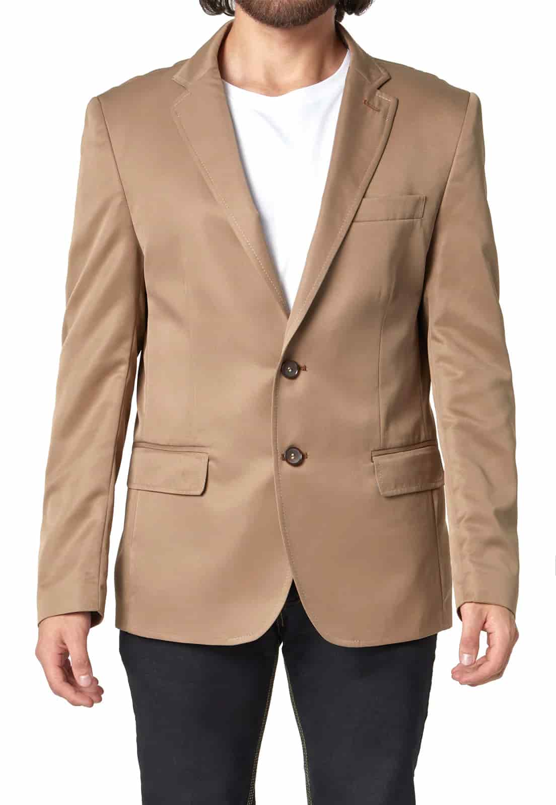 Blazer clásico café claro. - miniatura 4