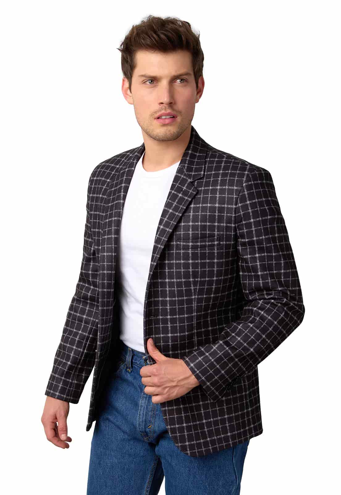 Blazer estampado negro a cuadros - miniatura 8
