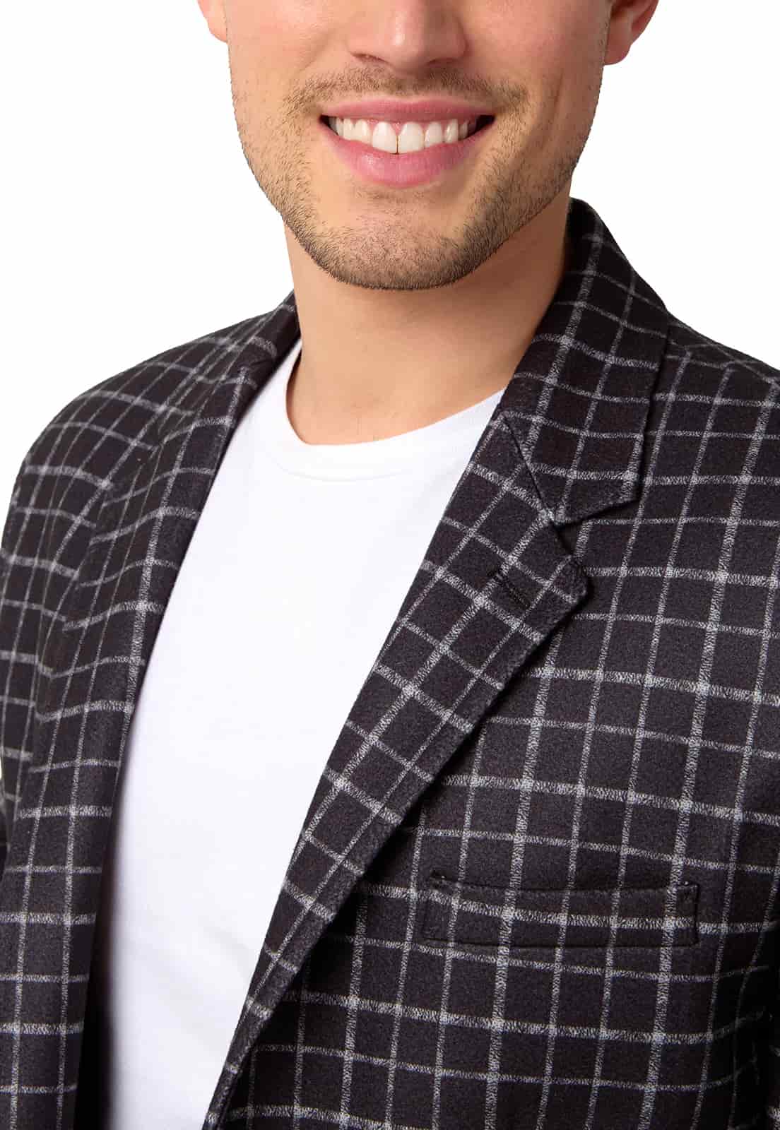 Blazer estampado negro a cuadros - miniatura 12