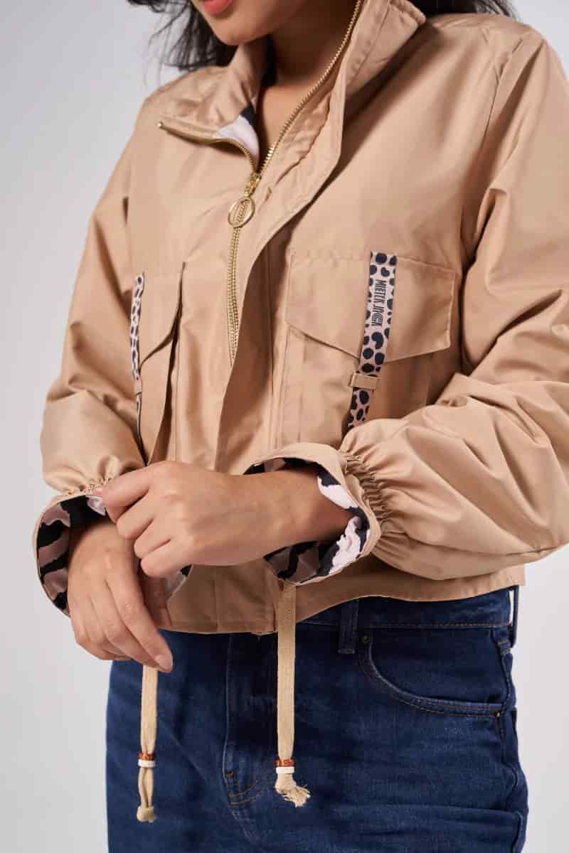 Chaqueta corta unicolor camel - miniatura 15