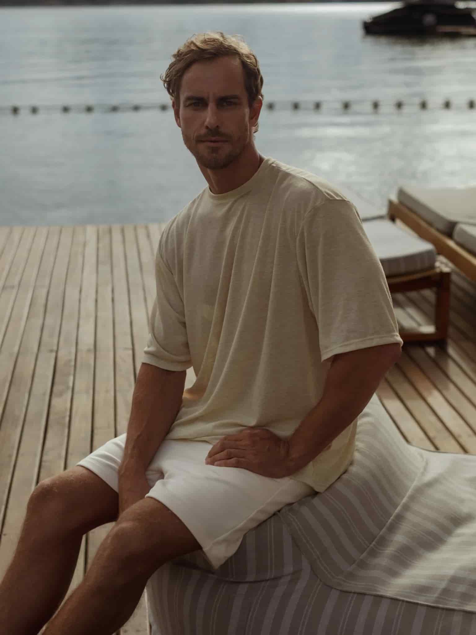 MEN COTTON MINIMAL SHORT - SEA SALT - miniatura 15