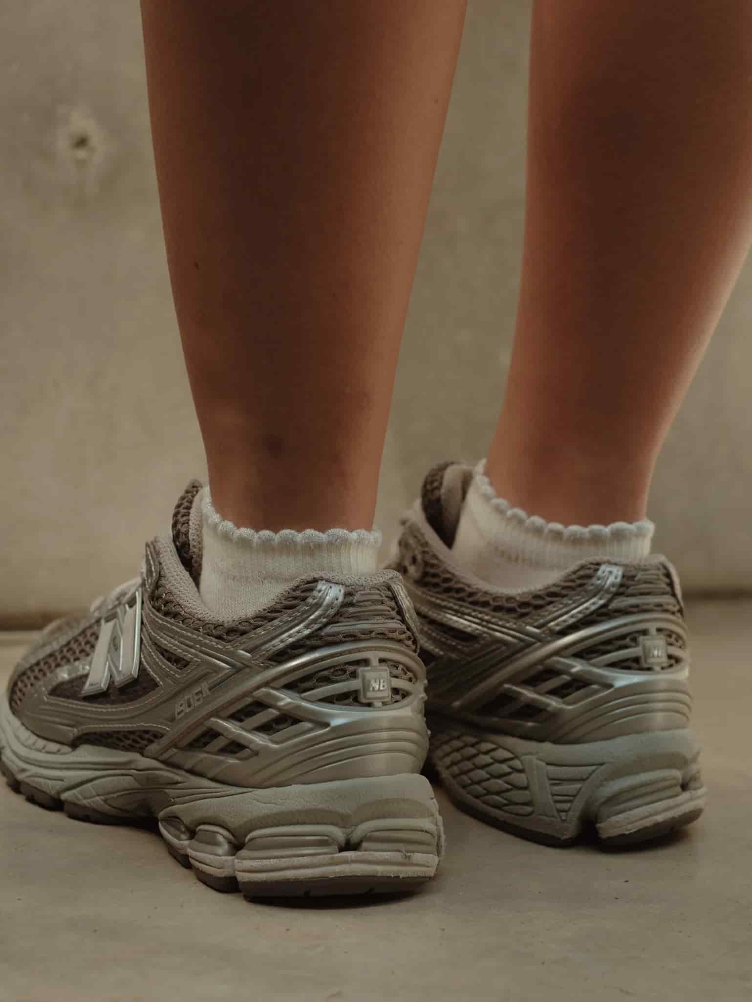 WAVE ANKLE SOCKS - SHINY GRAY - miniatura 13